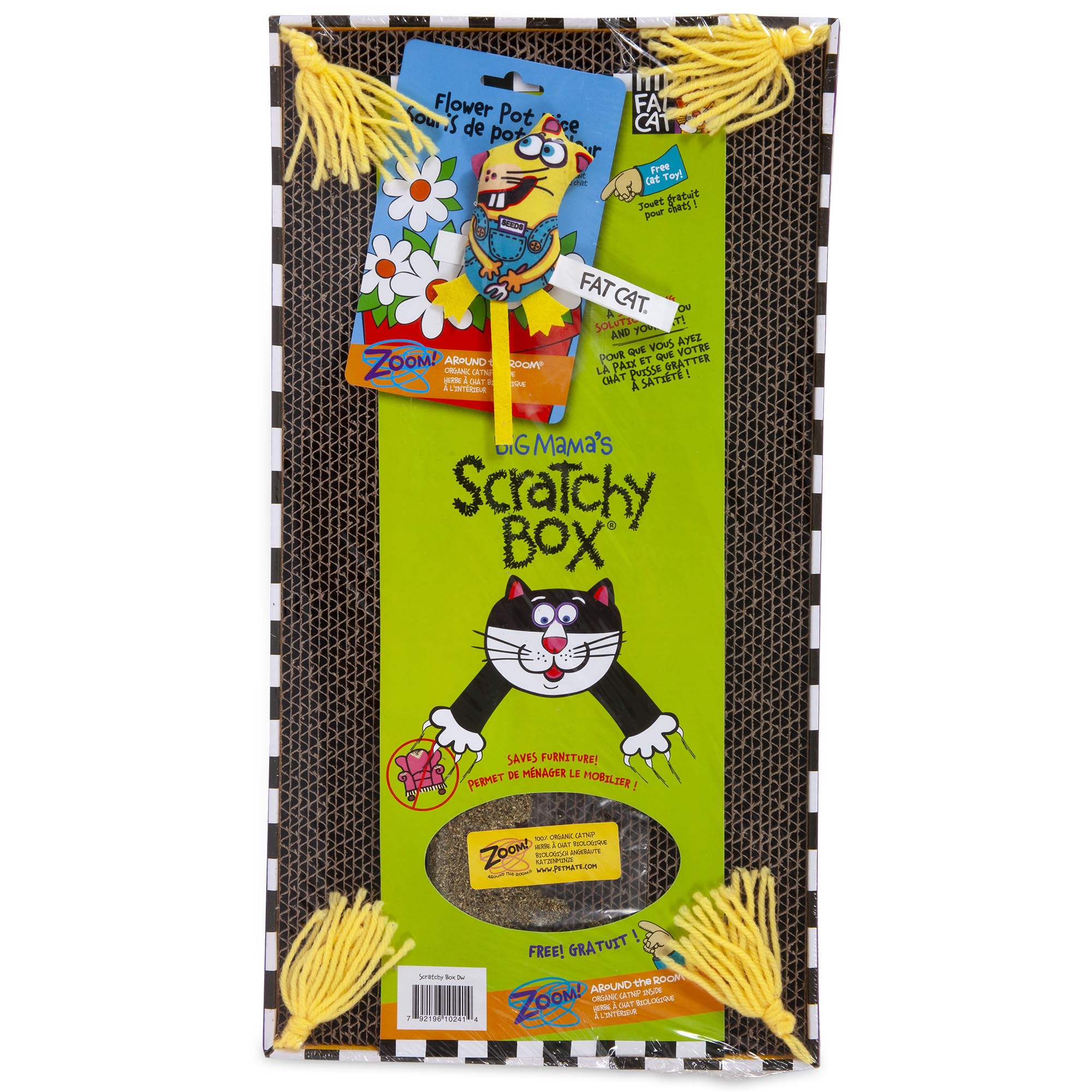 Fat Cat Big Mama'S Scratch Cat Toy Box Includes 100% Organic Catnip Grown In The Usa