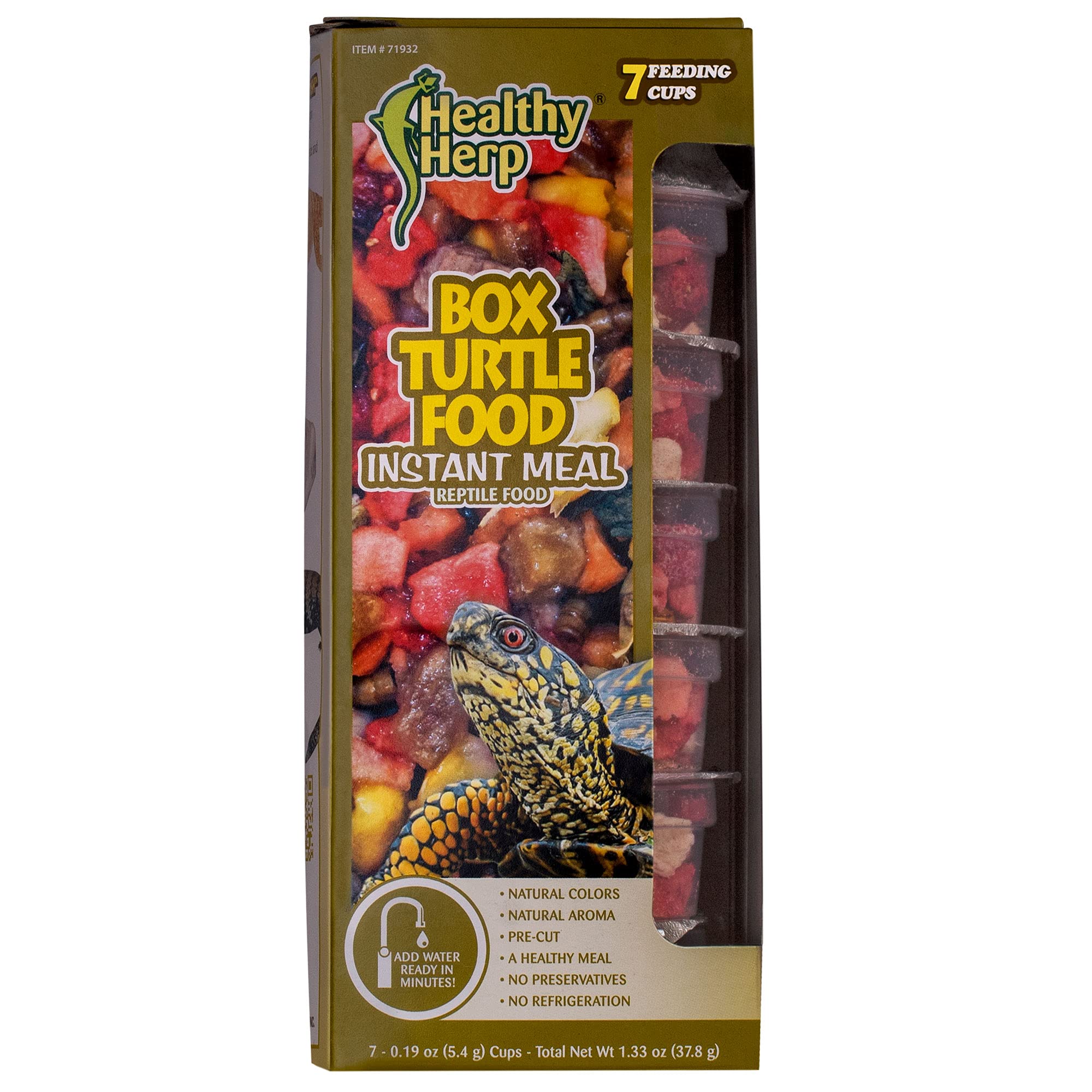 Healthy Herp Box Turtle Food Instant Meal for Reptiles - Nutritious Turtle and Tortoise Food, Habitat Accessories - Made in USA,