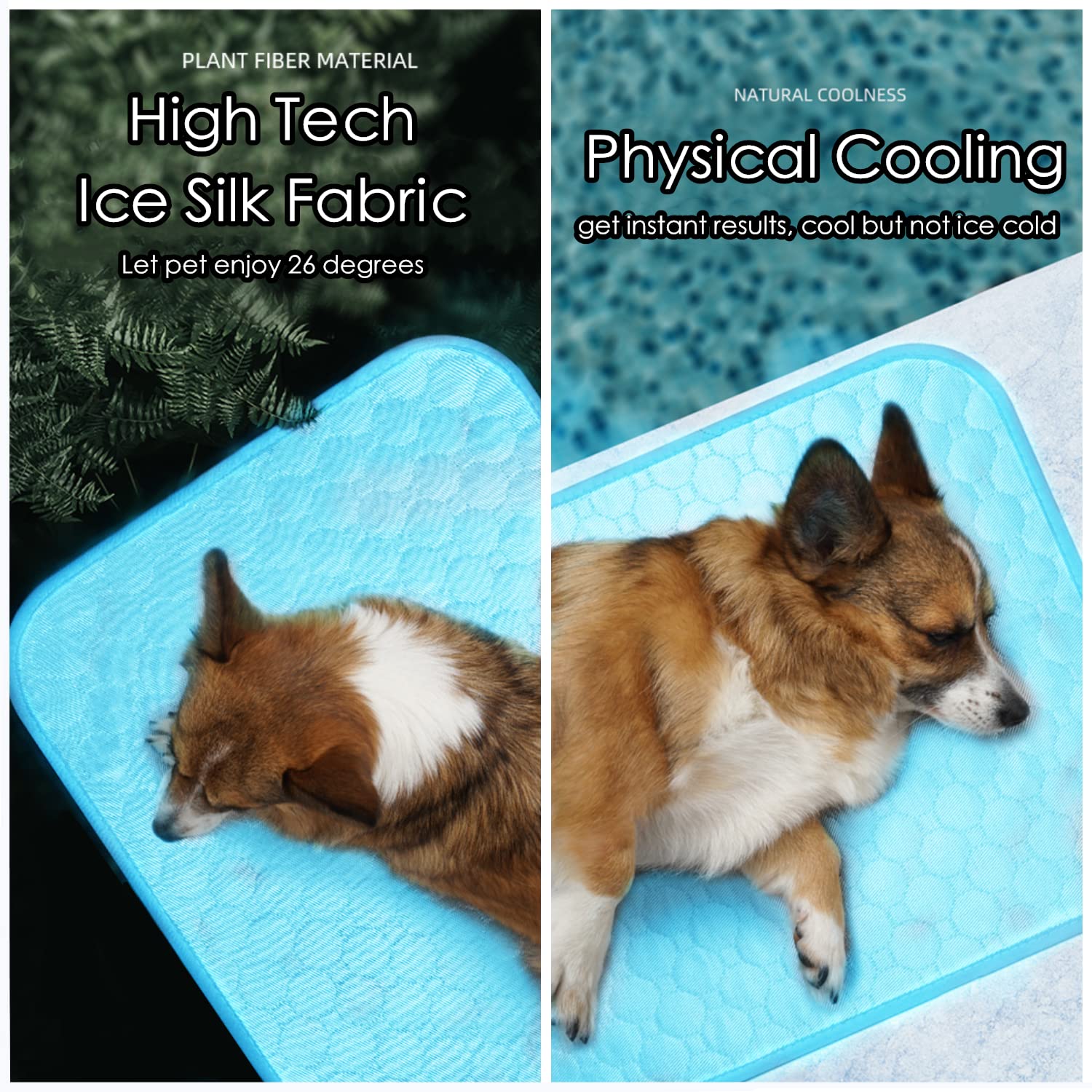 Somoya Dog Self Cooling Mat Pet Washable Cooling Pads Blanket Sleeping Kennel Mat,Ice Silk Sleep Mat Pad Non-Toxic Breathable Sl