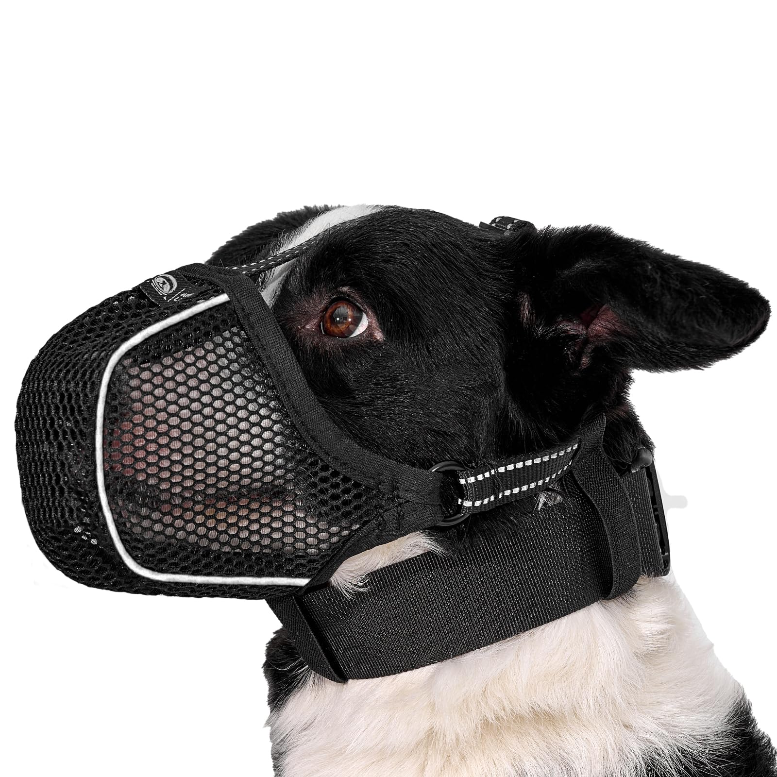 Arblina Dog Muzzle, Soft Mesh Muzzle For Large Small Medium Sized Dogs, Reflective Adjustable Lightweight Dog Muzzle For Scaveng