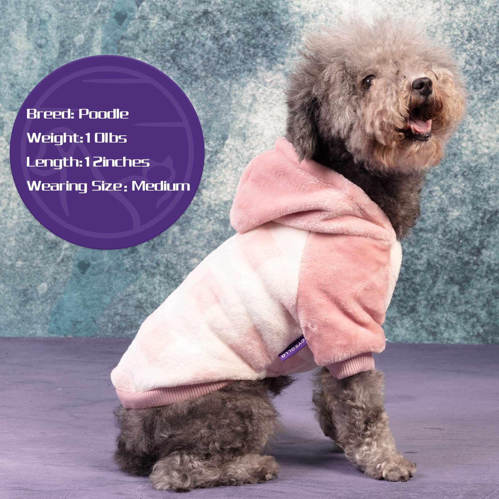 Cyeollo Dog Sweater Warm Dog Winter Coat Pink Plaid New Year Dog Hoodie Flannel Sweatshirt Doggie Coats Dog Clothes For Small Do