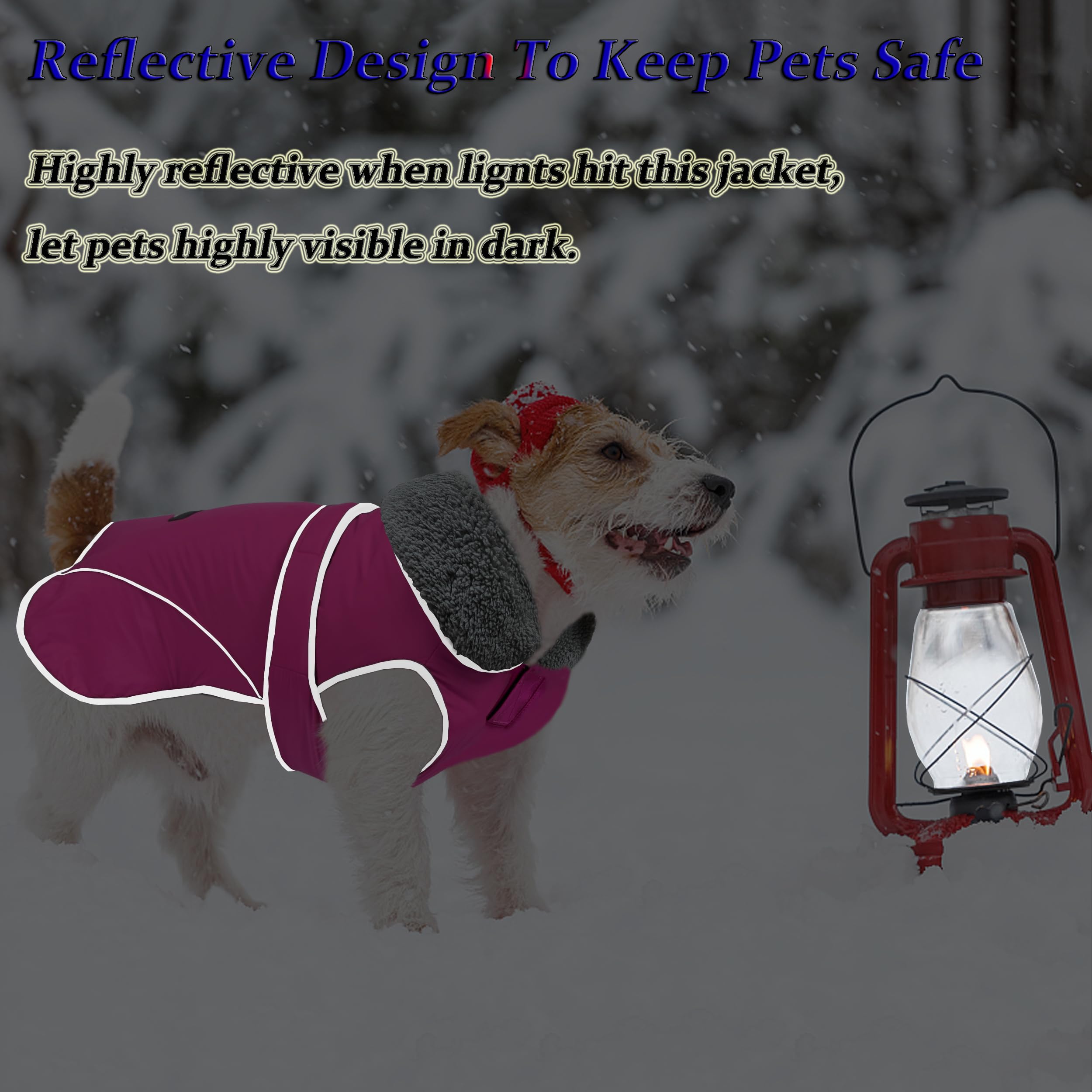 Dogcheer Dog Coat - Waterproof Winter Jacket For Cold Weather, Reflective Adjustable Puppy Snow Jacket Fleece Sweater For Small