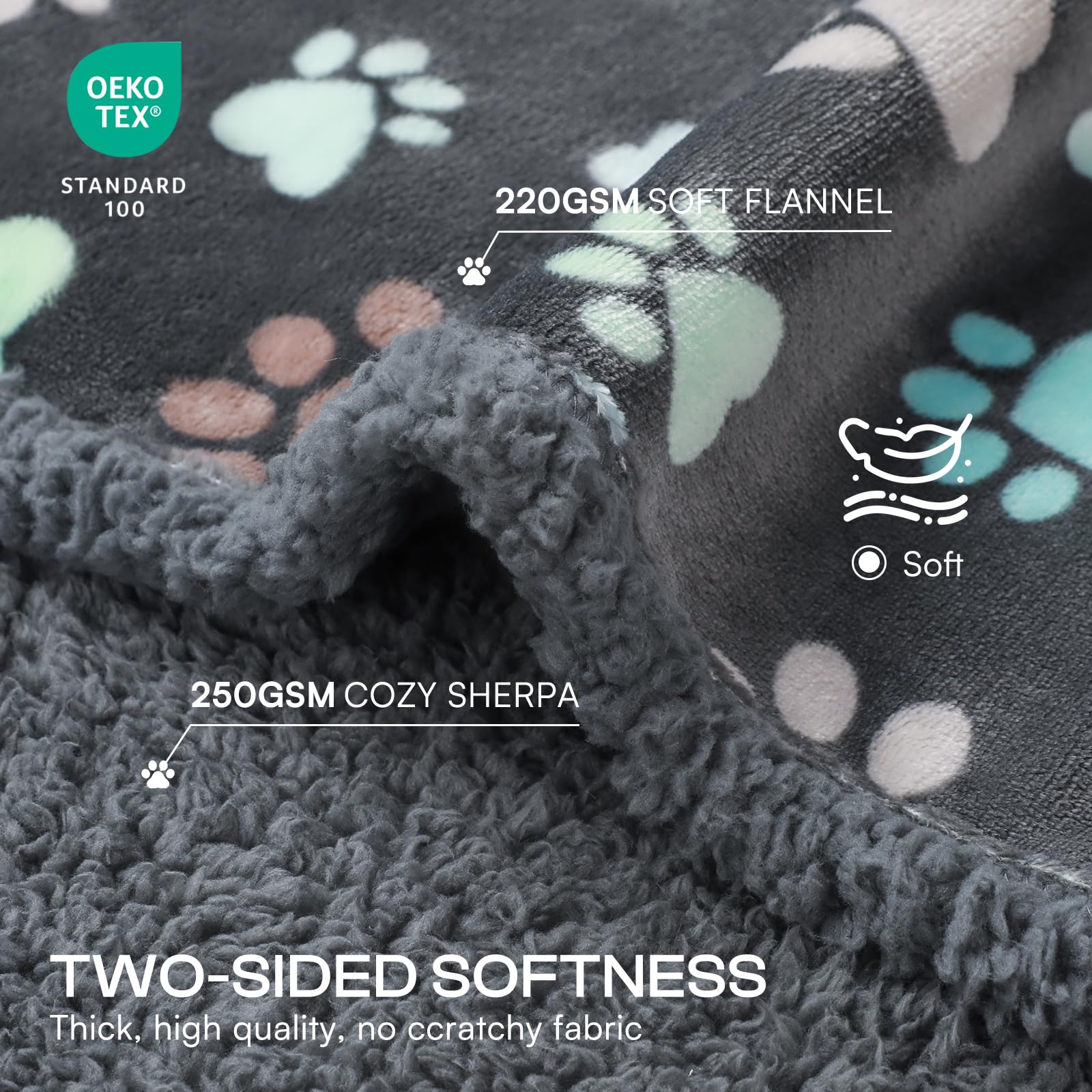 Luciphia Waterproof Pet Blankets for Couch Sofa Bed Cover Cat Liquid Pee Proof Washable Soft Fluffy Large Dog Blanket Reversible