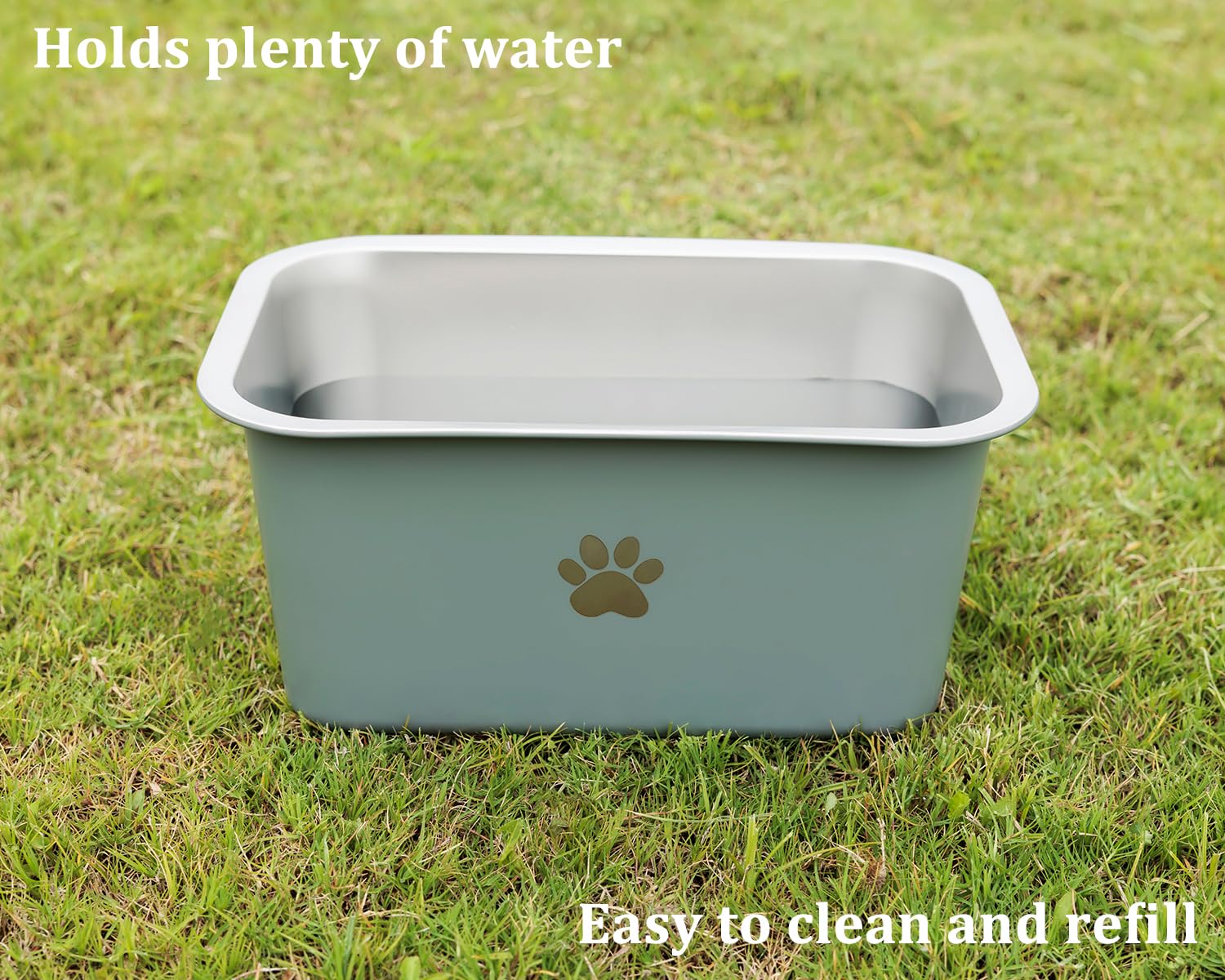 Podinor 1.2 Gallons 20 Cup Non Slip Stainless Steel Large Dog Water Bowls, Outdoor Metal Dog Bowls Large Breed, High Capacity Wa