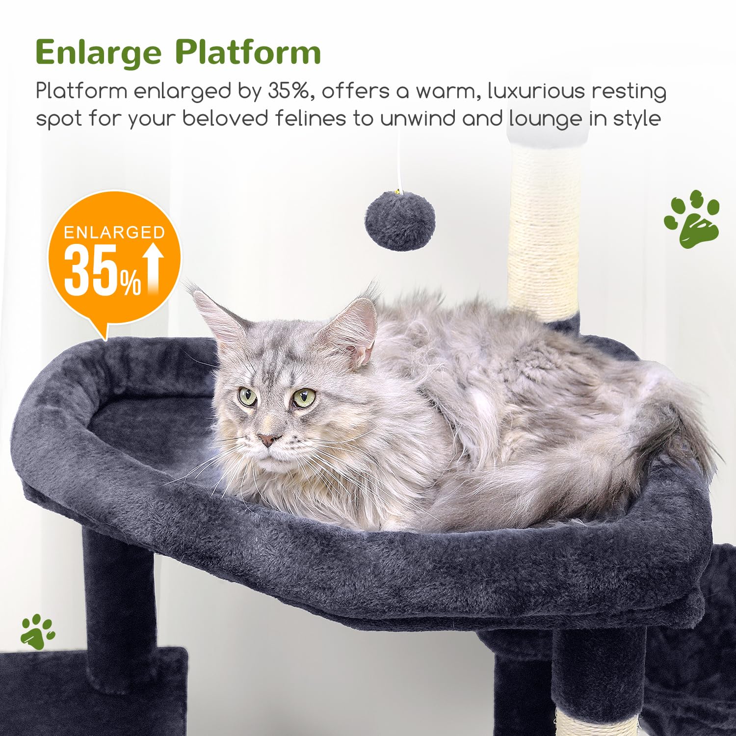 Globlazer S68 Sturdy Cat Tree, 68-Inch Large Cat Tower For Indoor Adult Cats 20 Lbs Heavy Duty Cat Tree For Big Cats With Extra