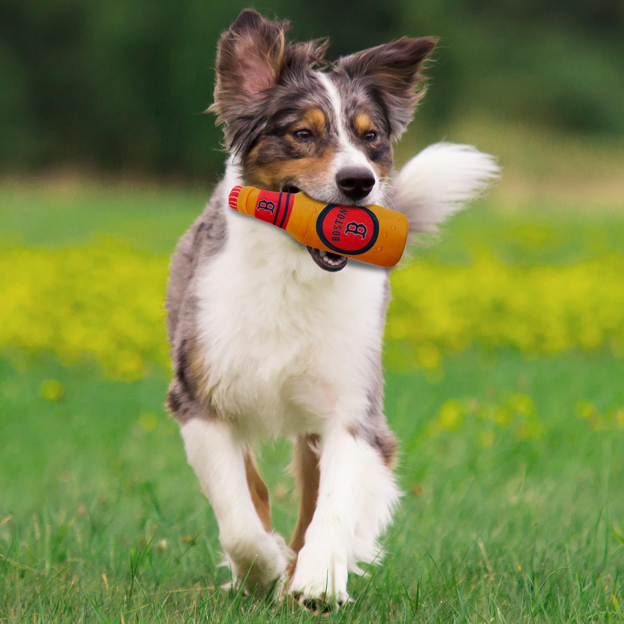 Pets First Mlb Boston Red Sox Stadium Beer Bottle Plush Dog Toy-Cutest Plush Toy For Dogs & Cats With Inner Squeaker & Premium E