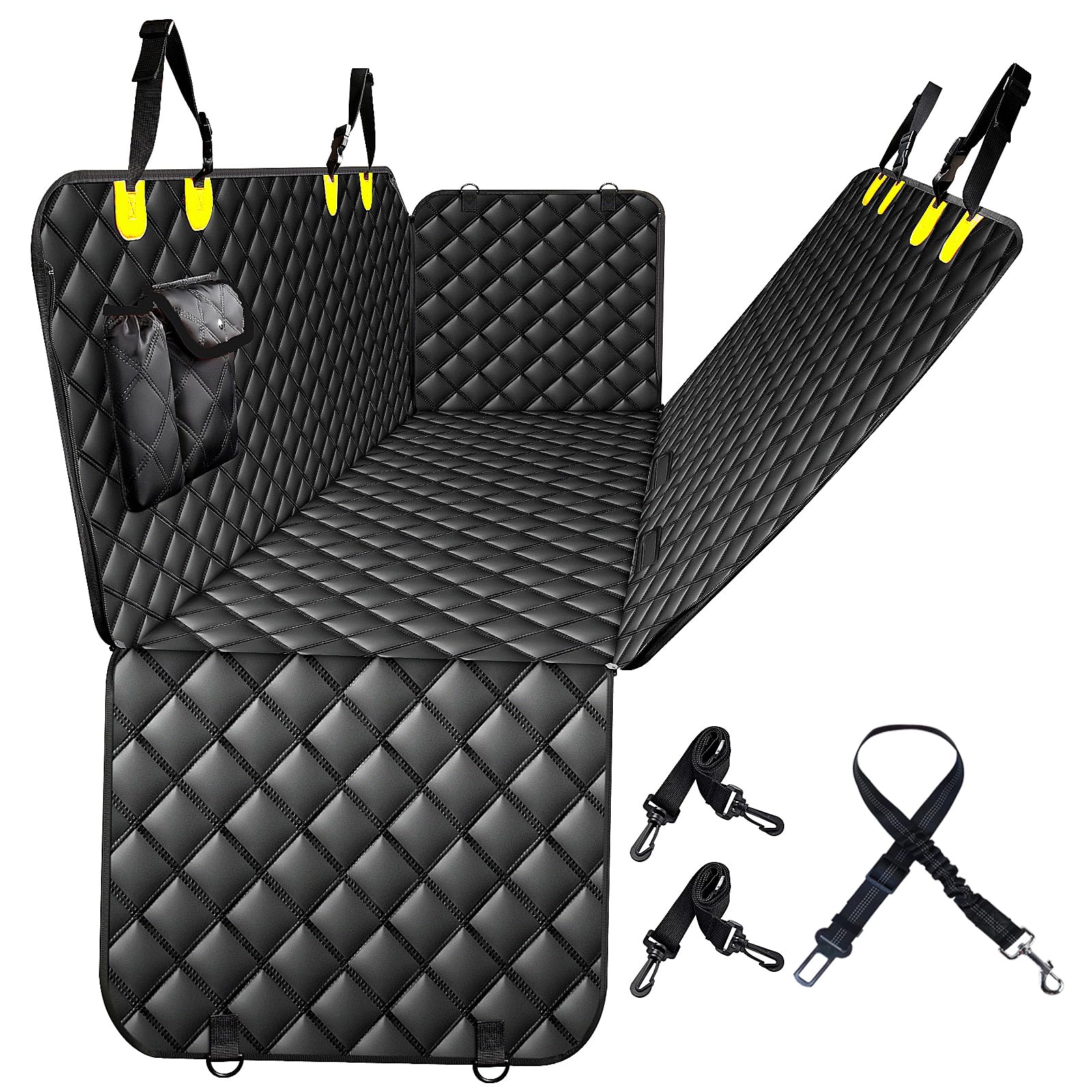 Fidozen 100% Waterproof Dog Car Seat Cover For Back Seat, Large Hammock And Pet Protector, Suitable For Small And Large Dogs, Ca