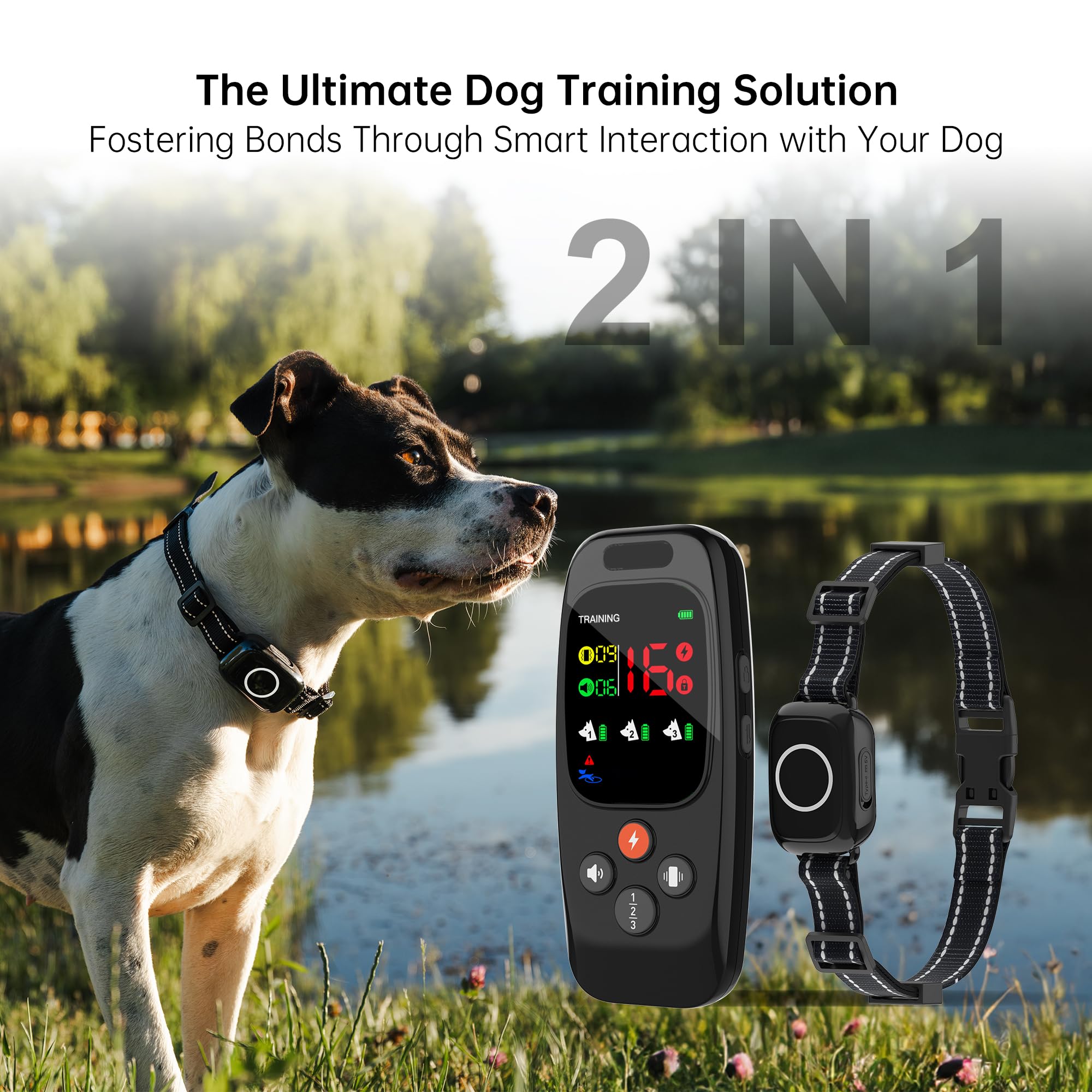 Pethey 2025 Upgraded Dog Shock Collar For Dogs With Remote Control, Waterproof Electric Dog Collars For Small Medium Large Dogs