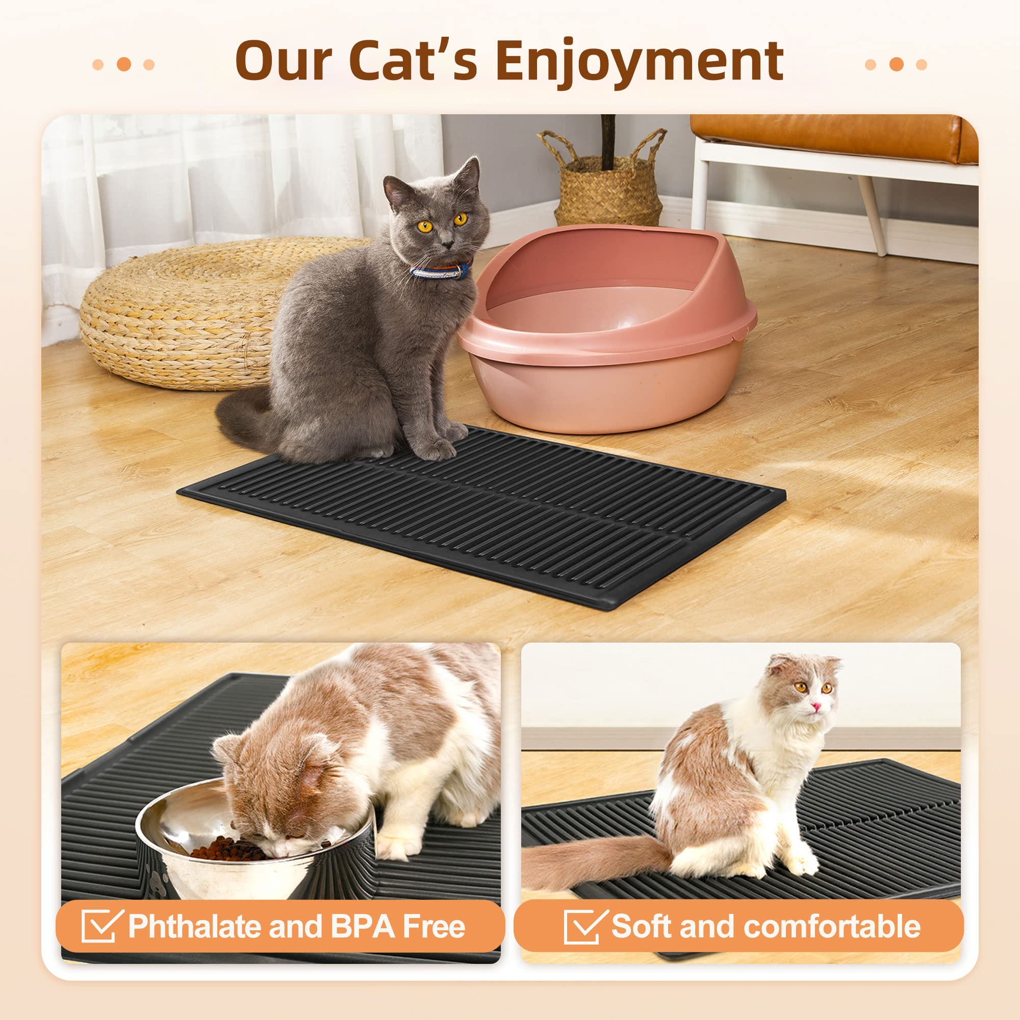 Petnova Cat Litter Mat For Kitty Litter Box: Super Easy To Clean Kitty Litter Mats - Litter Pad - Pet Mats For Floor - Kitty Litter Rug - Washable Litter Mat - Cat Supplies For Indoor Cats
