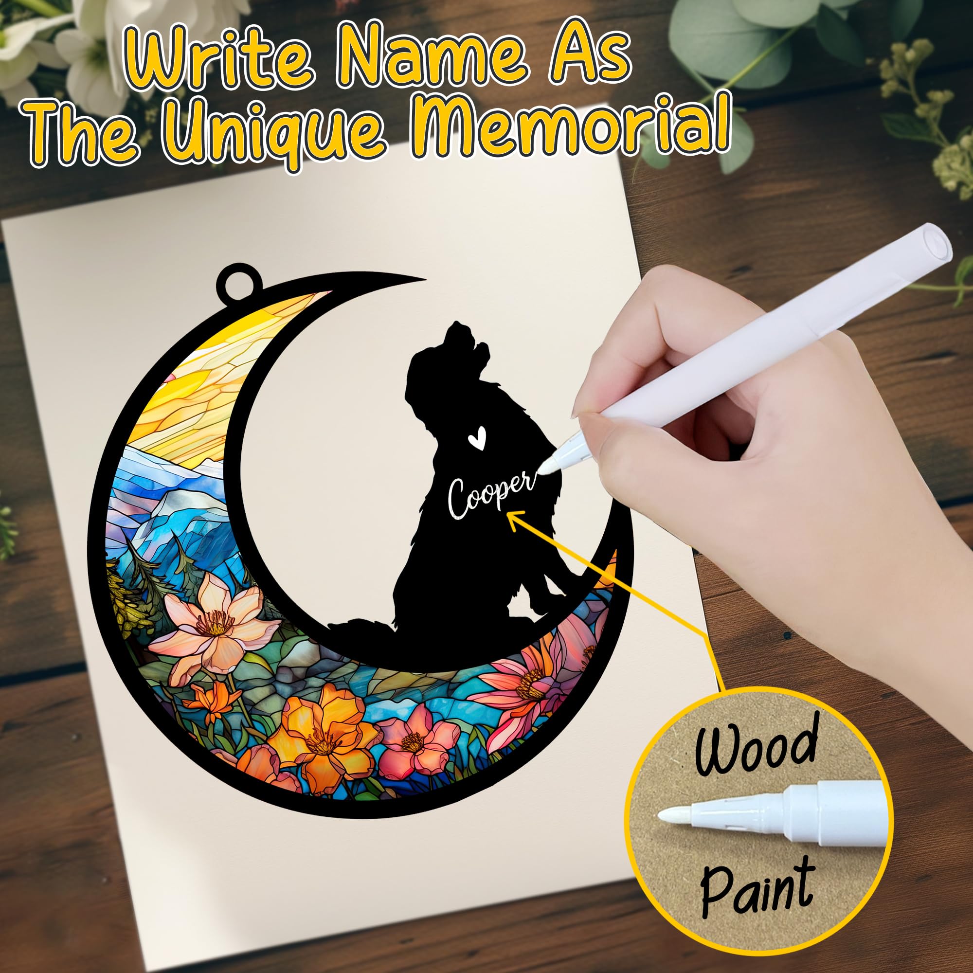 Nethomewoods Golden Retriever Memorial Suncatcher, Personalized Dog Loss Gift With Name & Date, Rainbow Bridge Remembrance For D