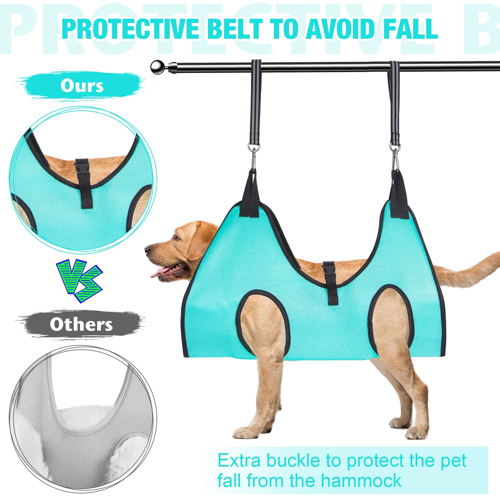 Ateson Cat Grooming Hammock - Dog Grooming Harness With Nail Trimming Feature (Xs, 15Lb), Dog Sling For Nail Clipping