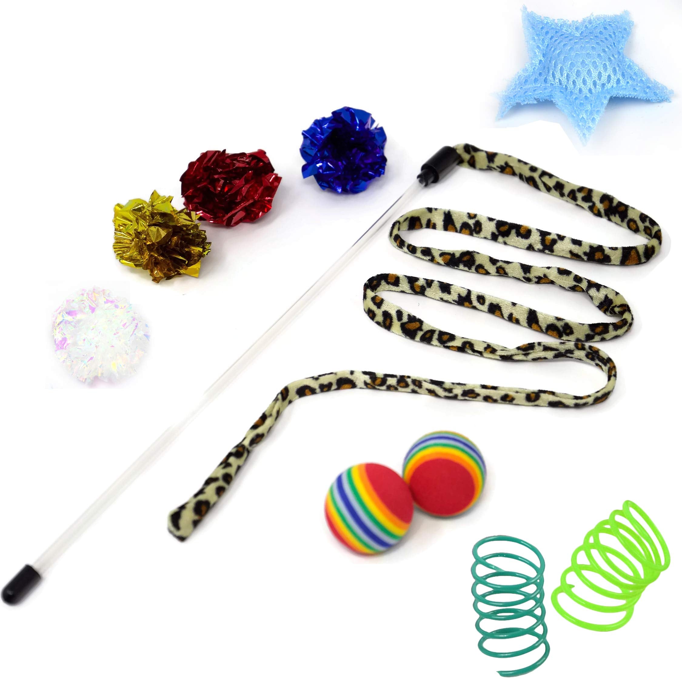 Youngever 24 Cat Toys Kitten Toys Assortments, 2 Way Tunnel, Cat Feather Teaser - Wand Interactive Feather Toy Fluffy Mouse, Crinkle Balls For Cat, Puppy, Kitty, Kitten