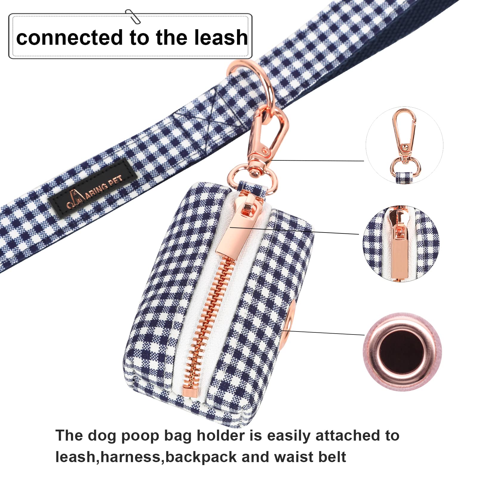 Aring Pet Dog Waste Bag Dispenser, Cotton Doggy Poop Bags Holders Attach To Any Leashes, Portable Washable Flamingo Pet Waste Po