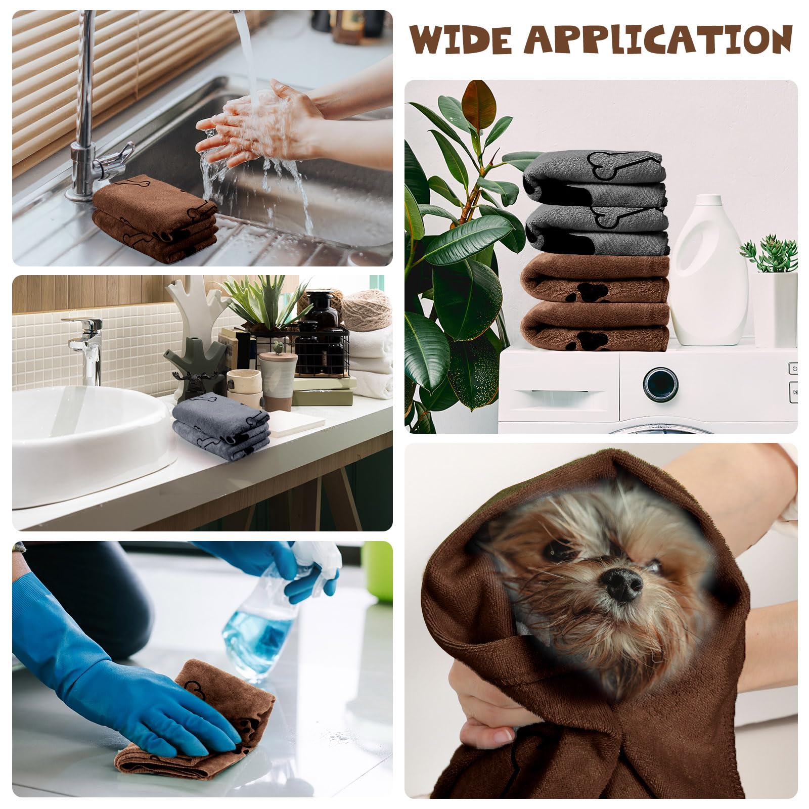 Chumia 4 Pcs Dog Towels For Drying Dog Puppy Bulk Microfiber Absorbent Paw Towel Pet Bathing Supplies Quick Drying For Medium Ca