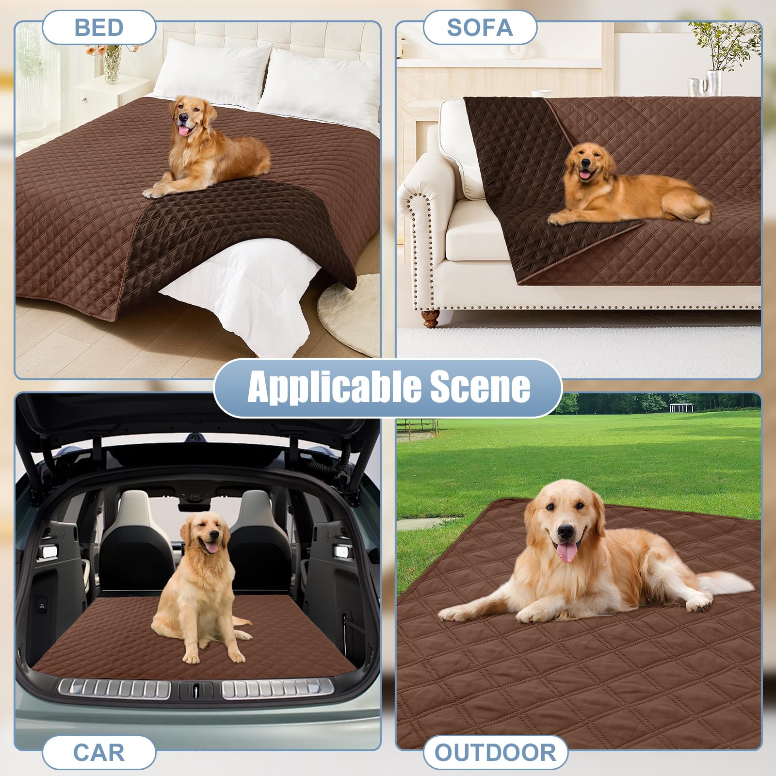 Smiry Waterproof Dog Blanket, Reversible Dog Bed Cover Pet Blanket, Soft Pet Couch Covers For Sofa Washable, Bed Couch Sofa Furniture Protector For Puppy Cat Kids (30'X70', Brown/Chocolate)