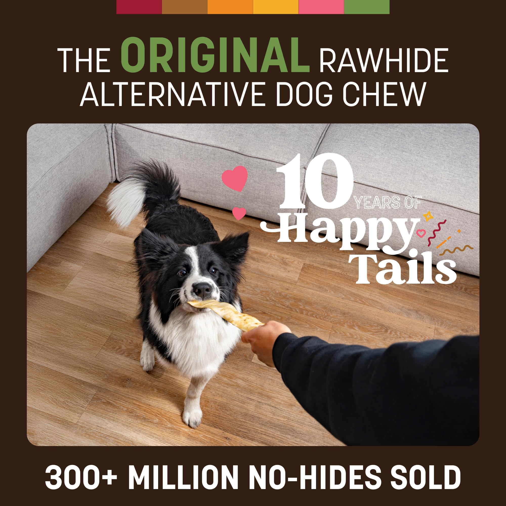 Earth Animal No Hide Strips Pork Flavored Natural Treats | No Rawhide | Quick & Thin Dog Chews | 1.5 Oz
