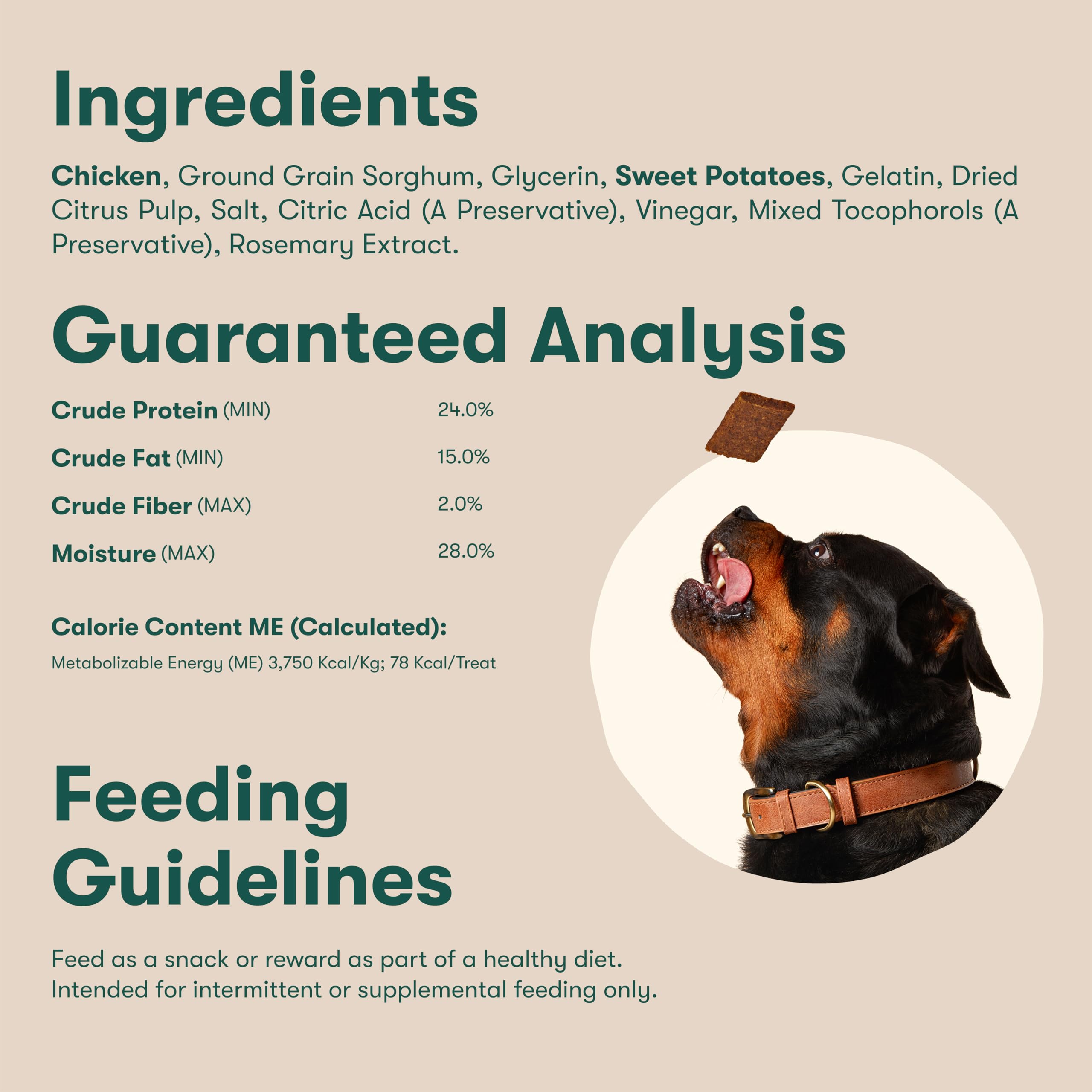 Jinx Tenders Chicken Jerky Dog Treats, All Natural Ingredients, Soft & Chewy, Low-Calorie, Slow-Smoked Chicken & Sweet Potato, N