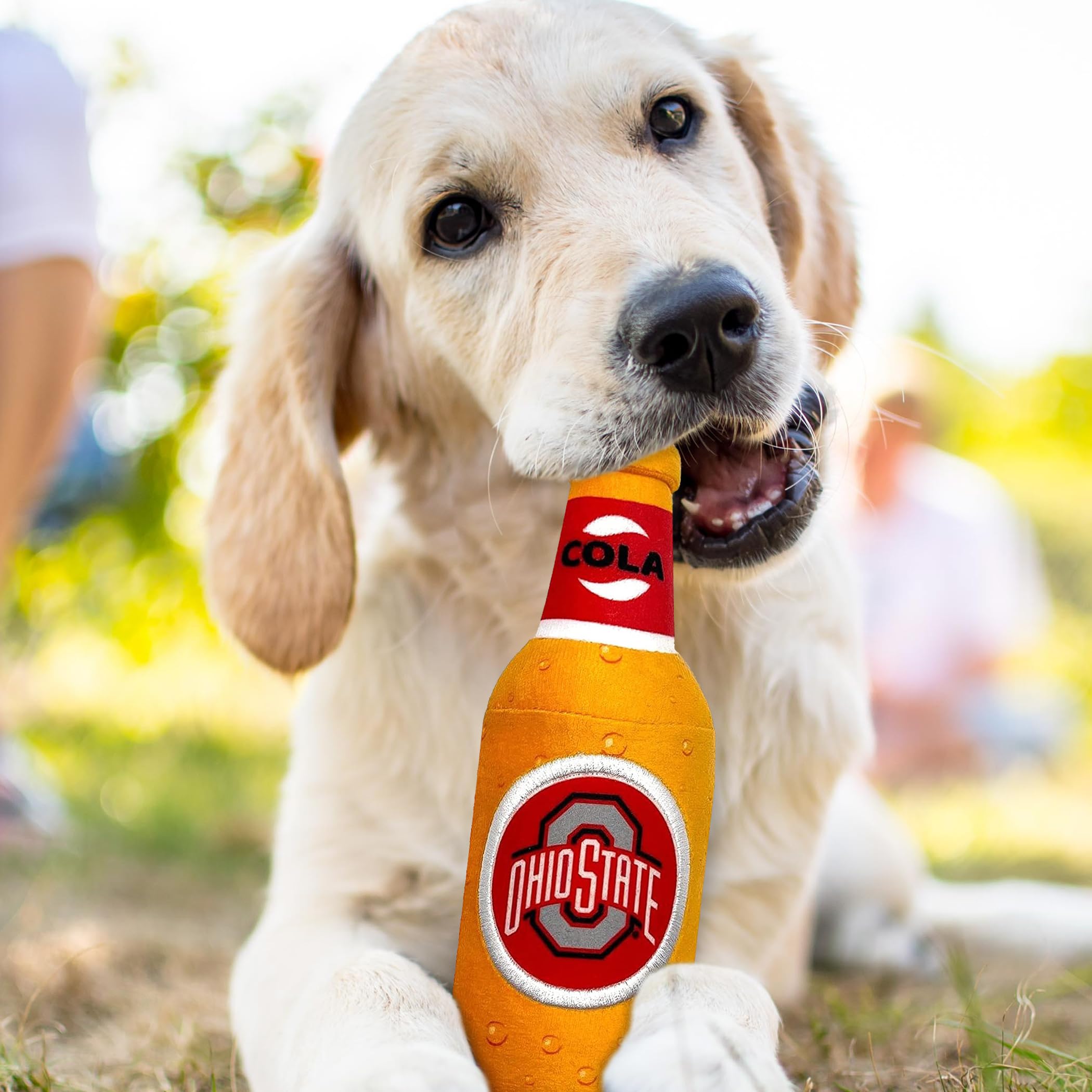 Ncaa Ohio State Buckeyes Beer Bottle Plush Dog & Cat Squeak Toy- Cutest Stadium Soda Bottle Snack Plush Toy For Dogs & Cats With