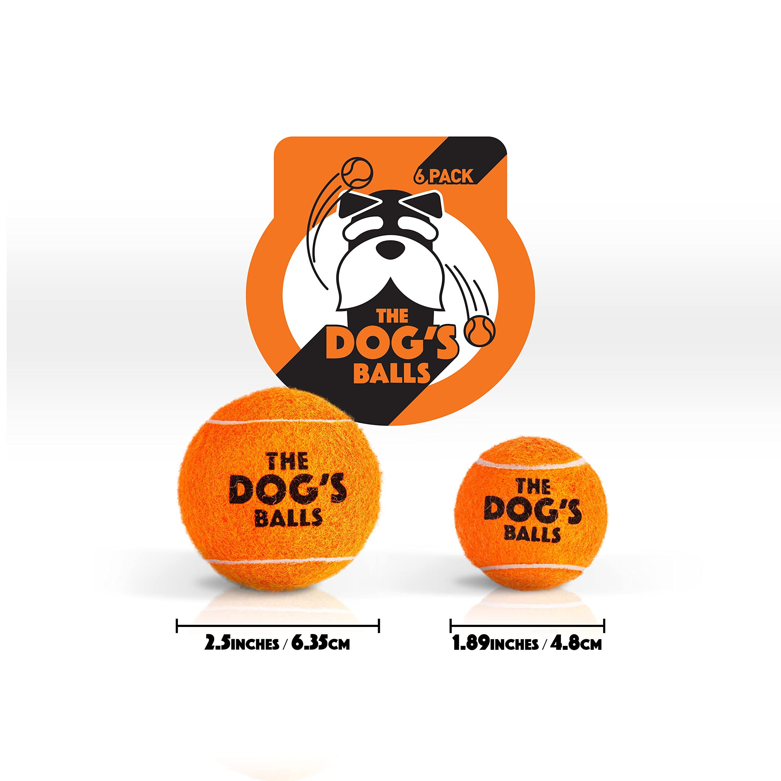 The Little Dog'S Balls, Dog Tennis Balls, 6-Pack Orange Dog Toy, Strong Dog & Puppy Ball For Training, Play, Exercise & Fetch