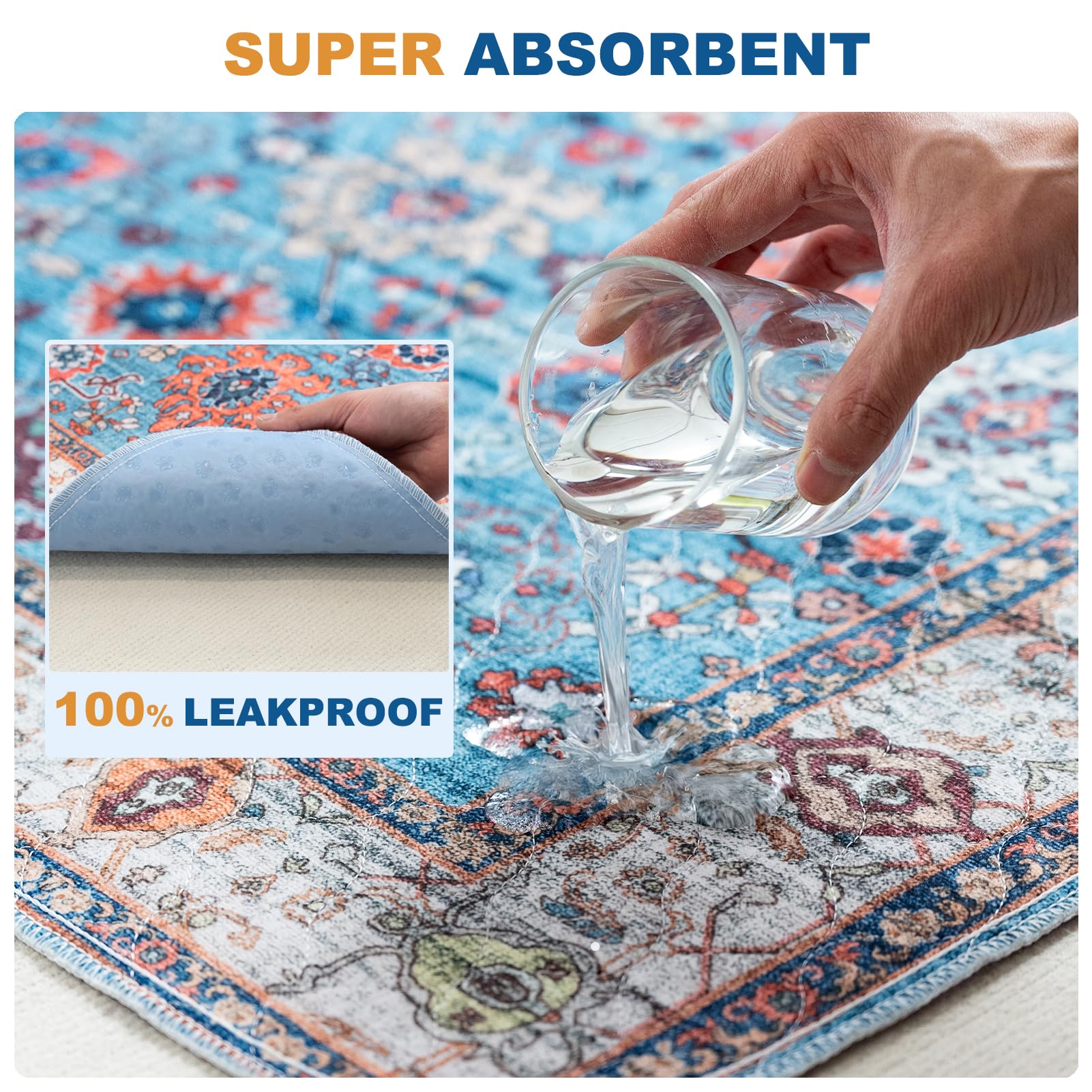 Bomda Non-Slip Washable Pee Pads For Dogs, 2 Pack 48''X60'' Super Absorbent And Leak-Proof Reusable Puppy Pads, Pet Training Pad