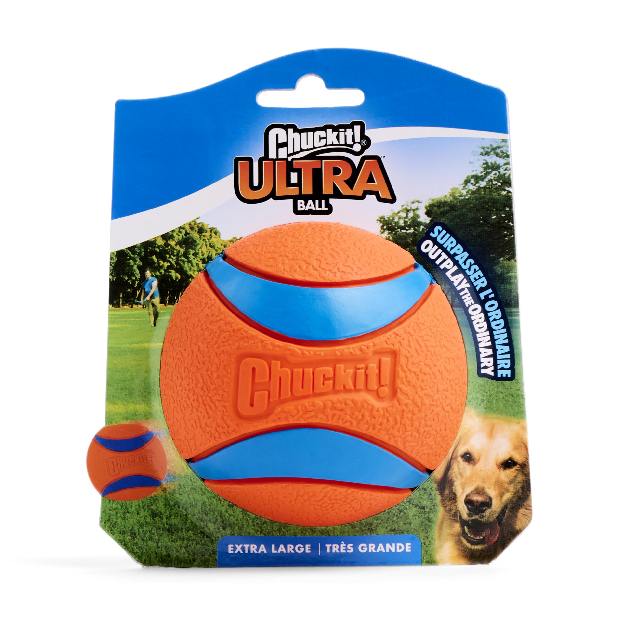 Chuckit! Ultra Ball Dog Toy - Size Xl - For Dogs 100+ Lbs - Made From Durable Rubber - Super Bouncy - Floats In Water - 3.5-Inch Diameter - Pack Of 1