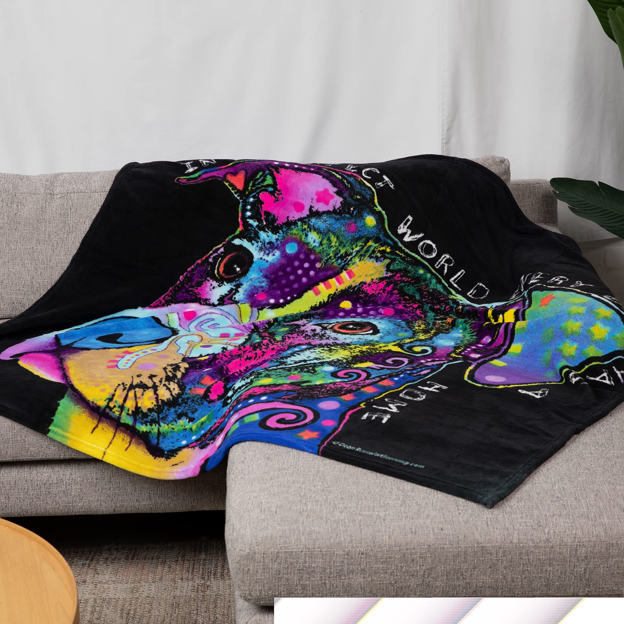 Dawhud Direct Colorful Dog Fleece Blanket For Bed, 50'' X 60'' Dean Russo Ii Dog Fleece Throw Blanket For Women, Men And Kids -