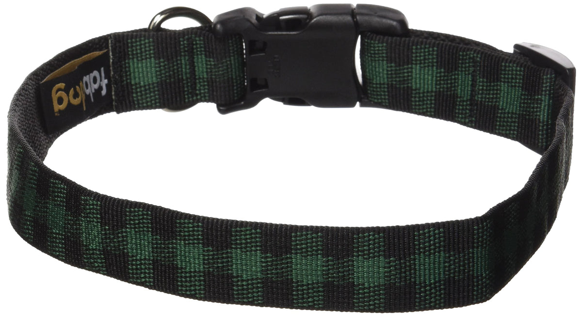 Fabdog Buffalo Check Dog Collar Red (Medium)