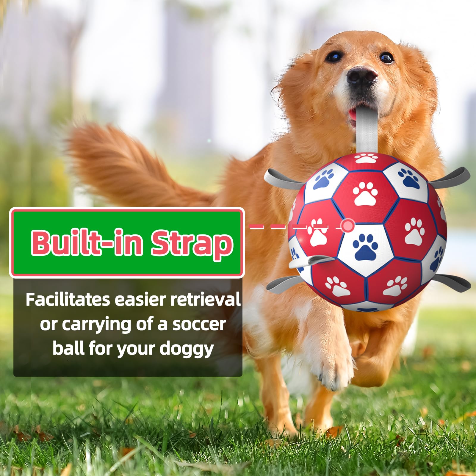Large Dog Toys Dog Soccer Ball With Straps Dog Balls For Indoor Outdoor Gift For Birthday For Extra Large Dog Interactive Dog To