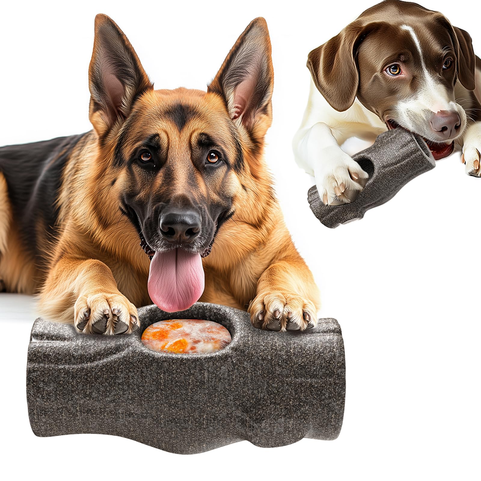 Interactive Dog Chew Toy For Aggressive Chewers - Durable Treat Dispensing Stump Toy For Large Dogs And Puppies, Refillable & Di