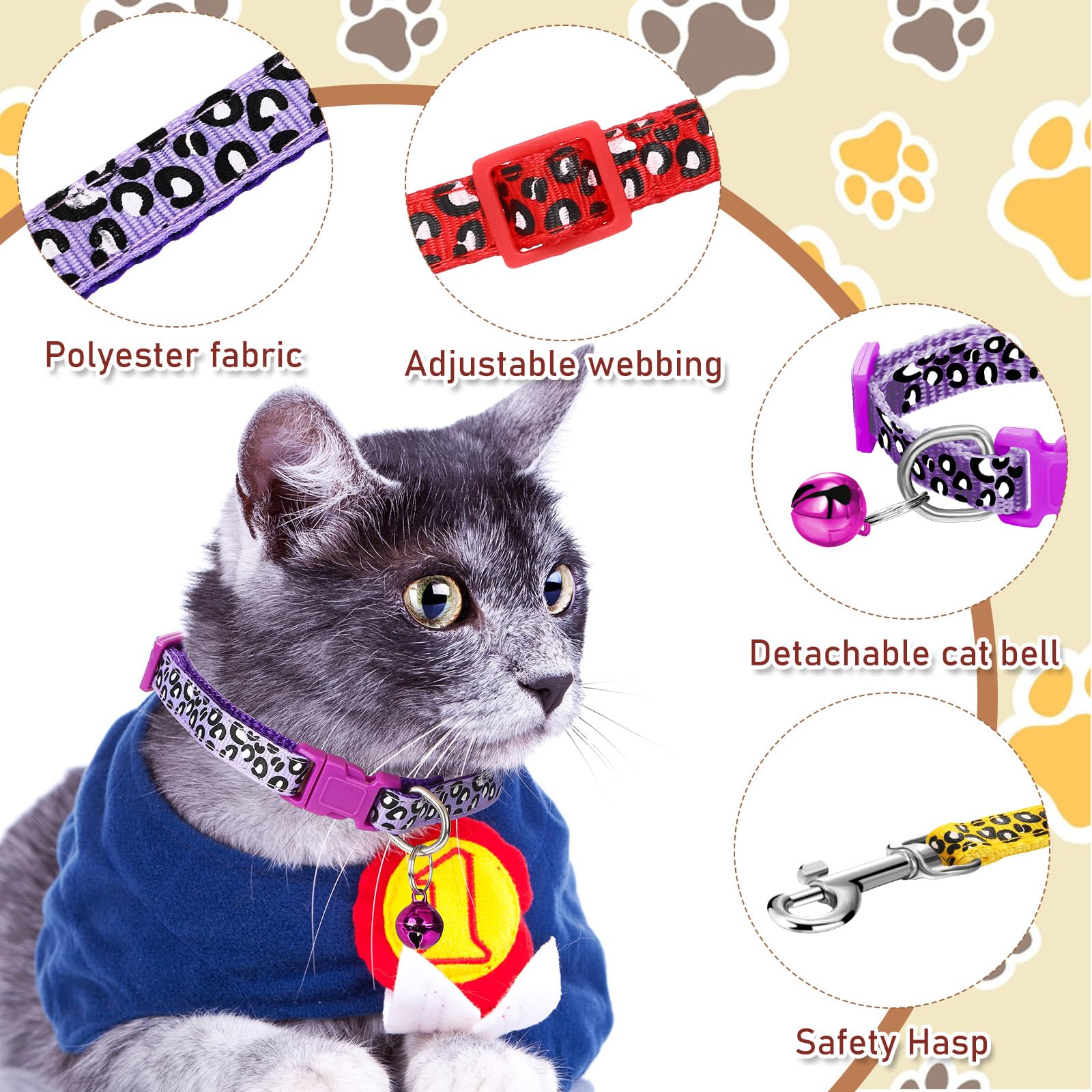 Amylove 48 Pcs Dog Collar And Leash Set, Polypropylene Adjustable Puppy Collars For Medium Dogs Small Pet Puppy Walking Training