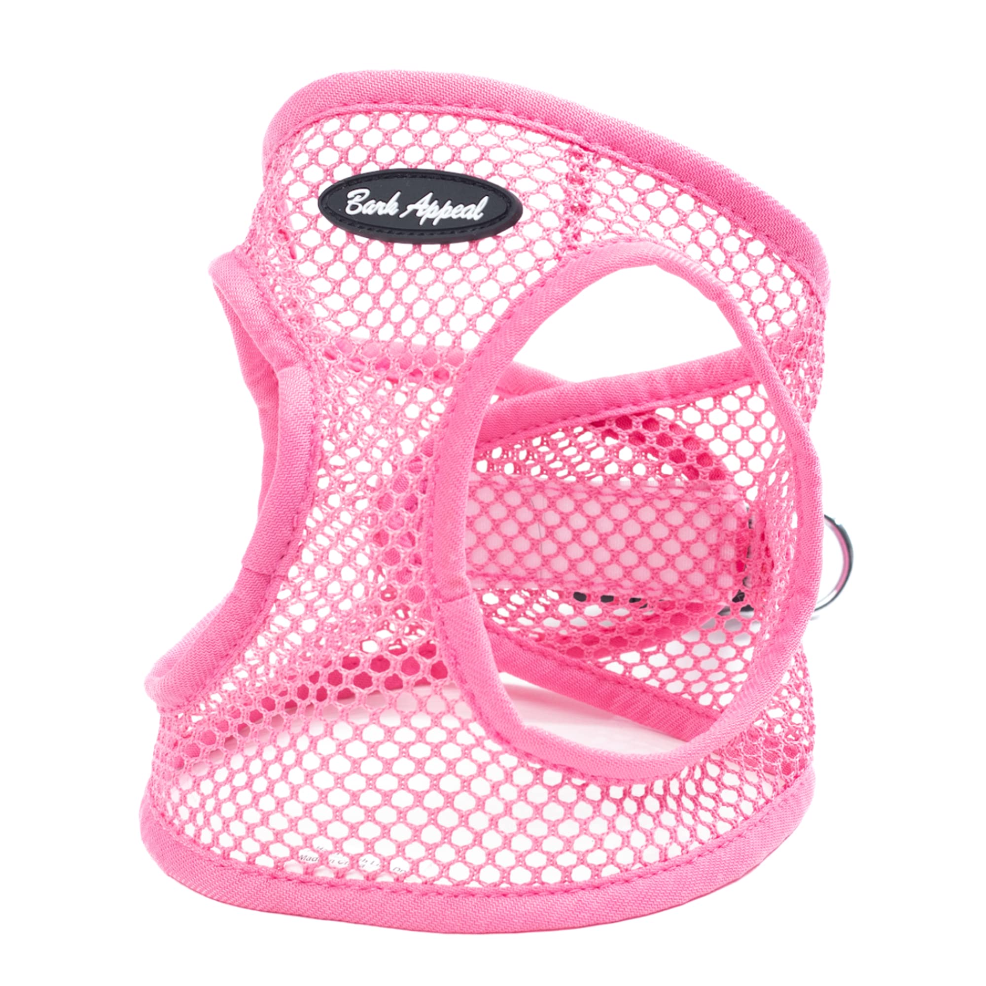 Bark Appeal Pink Netted Step-In Dog Harness For Small-Medium Pets – Updated Sizing, Remeasuring Is Essential – Breathable Vest Harness – Anti-Choke With Adjustable Strap & Heavy Duty Clip – Xs