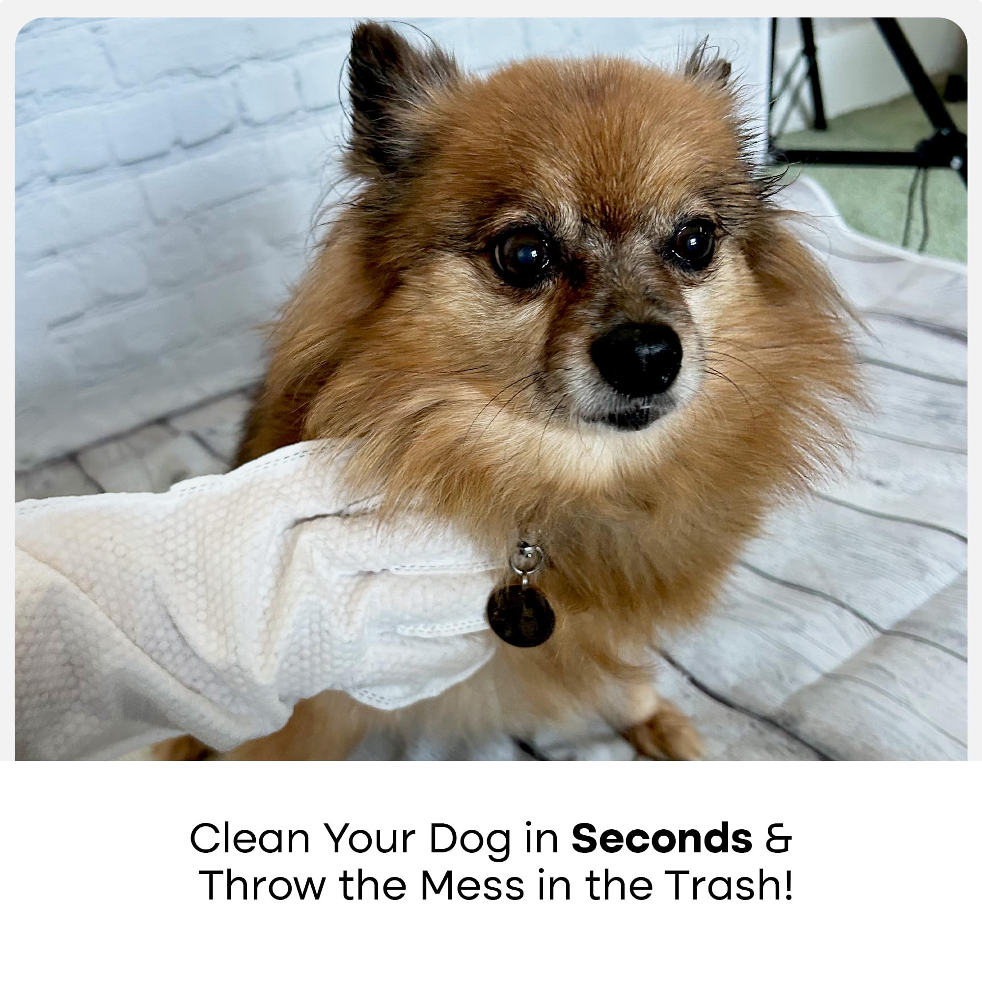 Uproot Clean Dog Cleaning Gloves: 1 Month Supply - Extra-Thick Pet Glove Wipes For Dogs & Cats - Easy Wipe Paws, Eyes, Ears, But