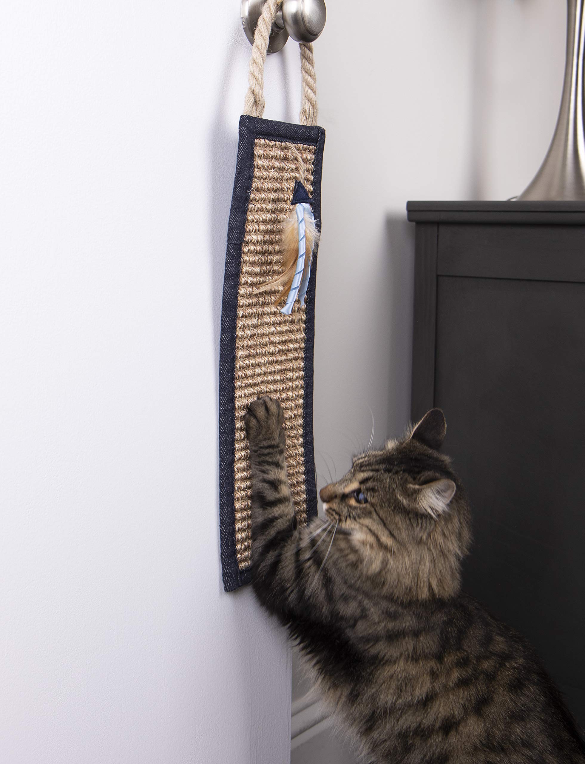 Petlinks Claws Up Hanging Cat Scratcher Denim