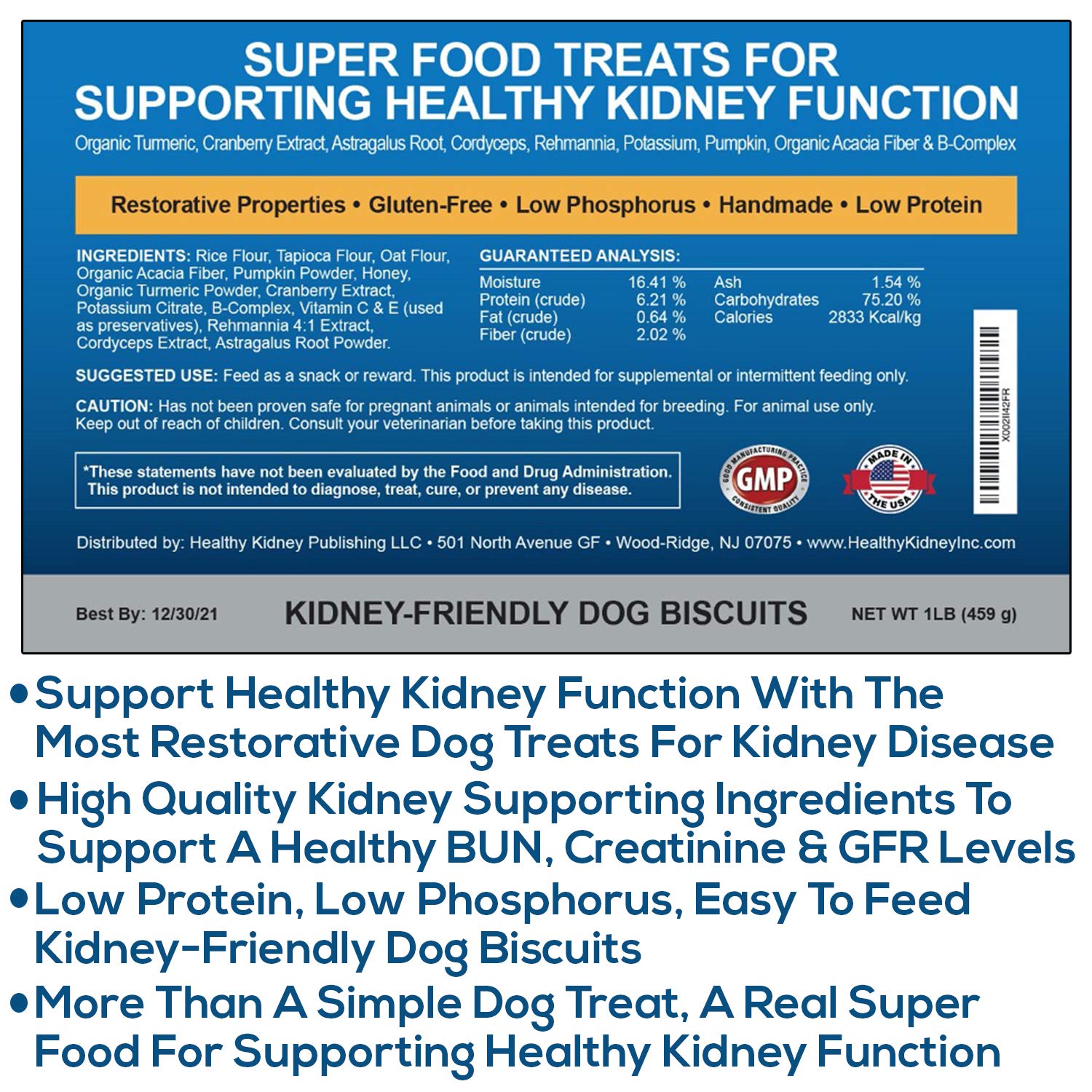 Kidney Restore Dog Treats: Restorative Dog Treats for Kidney Issues, Low Protein Treats for Any Kidney Diet Dog Food, Special Re