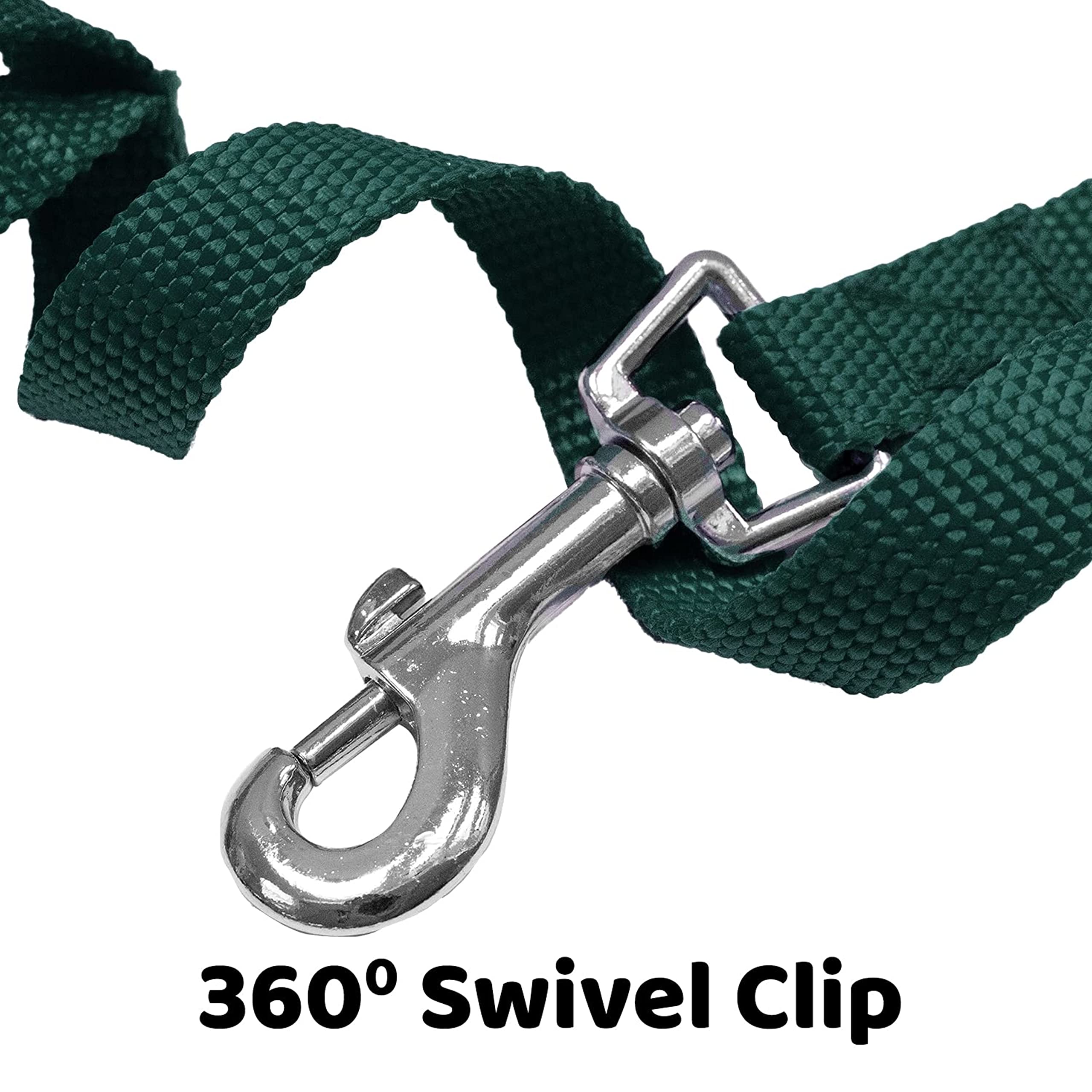 Downtown Pet Supply - Long Dog Training Leash for Recall & Obedience - Nylon, 30 ft, Hunter Green