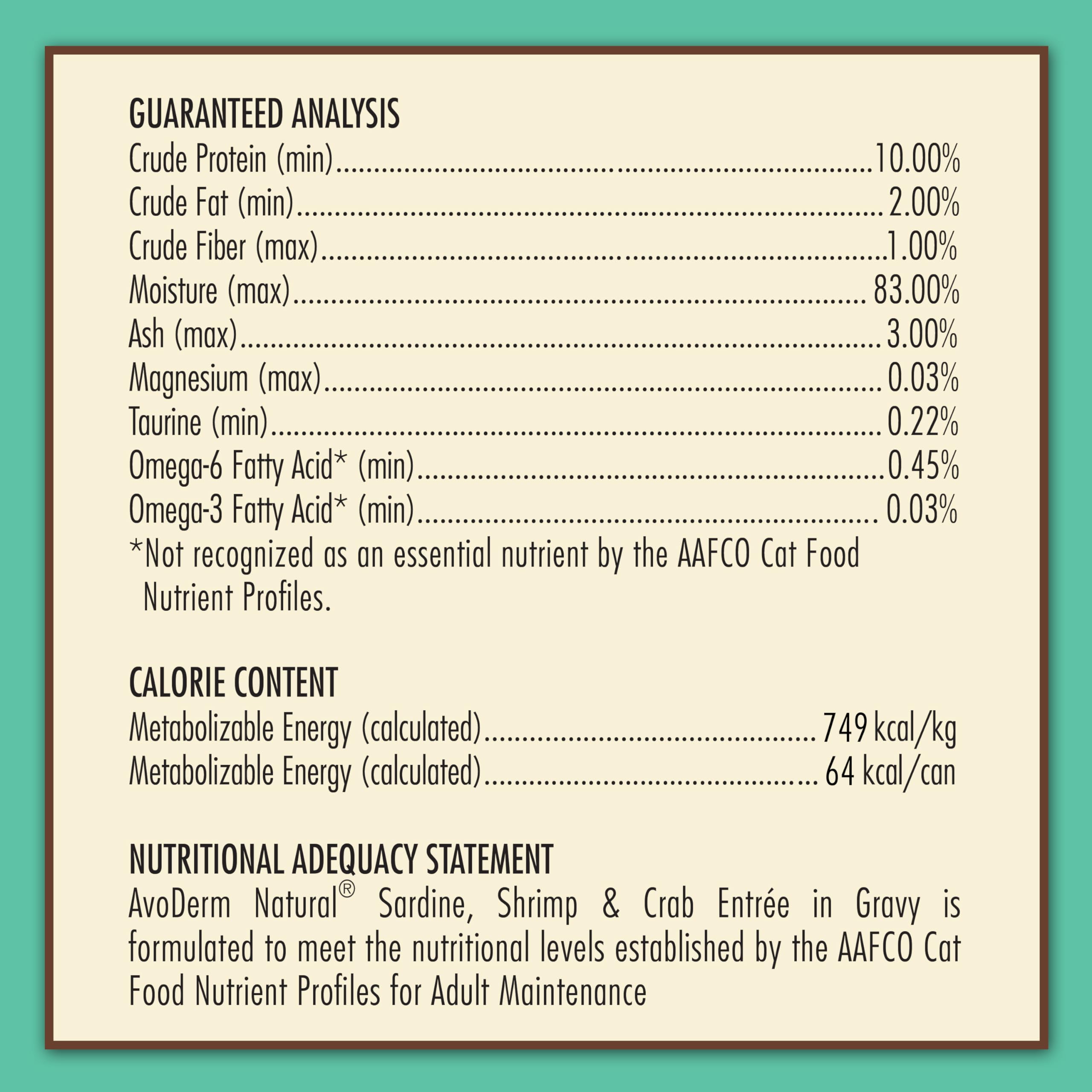 AvoDerm Grain Free Sardine, Shrimp & Crab Canned Cat Food, 24 x 3oz Cans