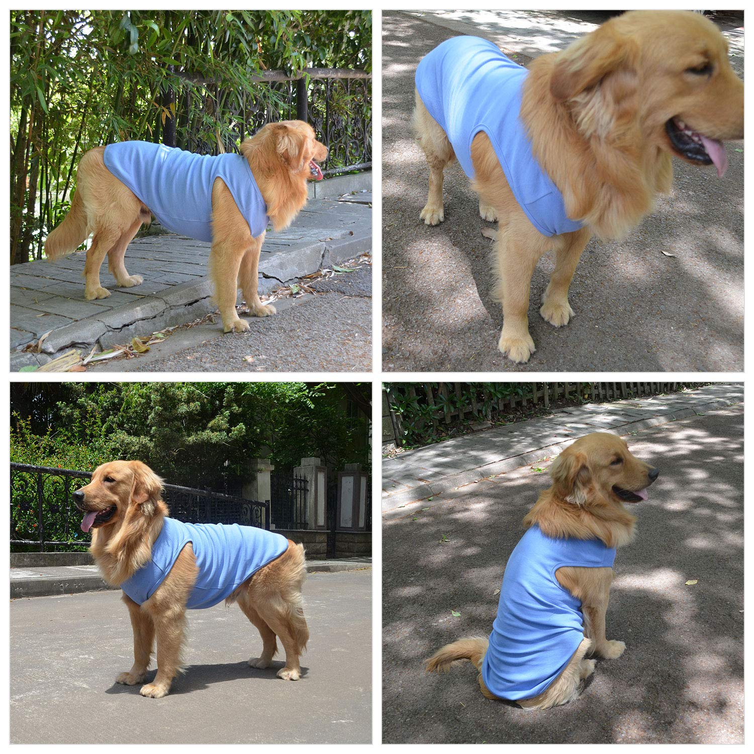 Lovelonglong 2019 Summer Pet Clothing, Dog Clothes Blank T-Shirts Ribbed Tanks Top Thread Vests For Large Medium Small Dogs 100%