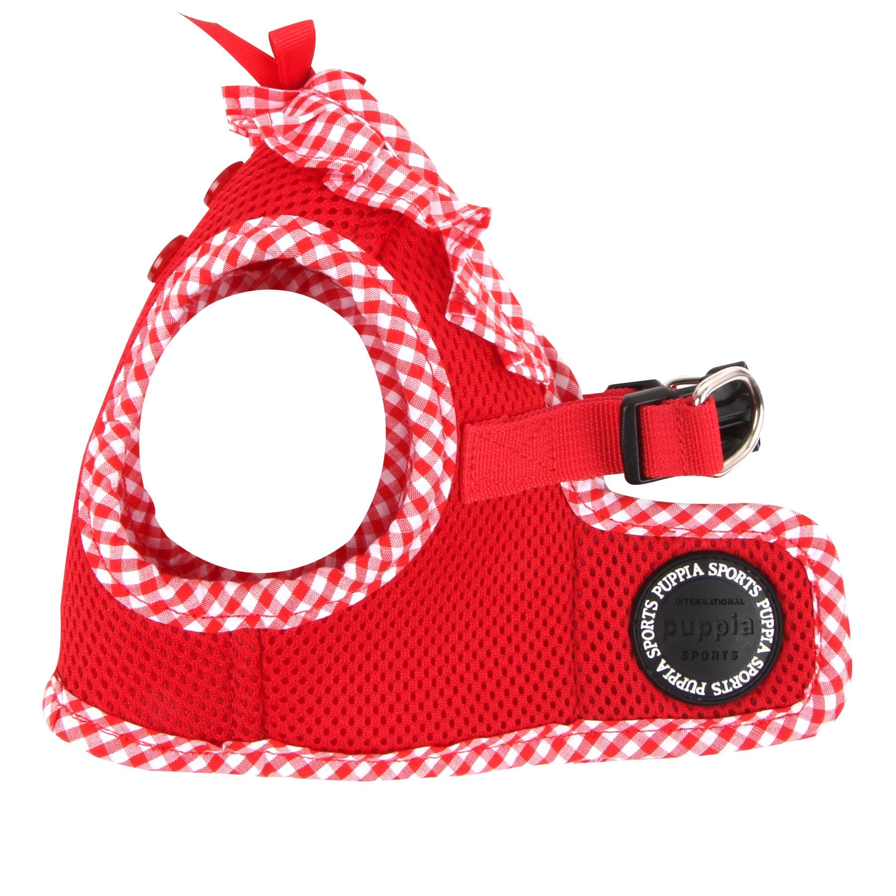 Puppia Vivien Vest Dog Harness Step-in All Season Mesh Cute No Pull No Choke Walking Training for Small Dog, Red, Medium