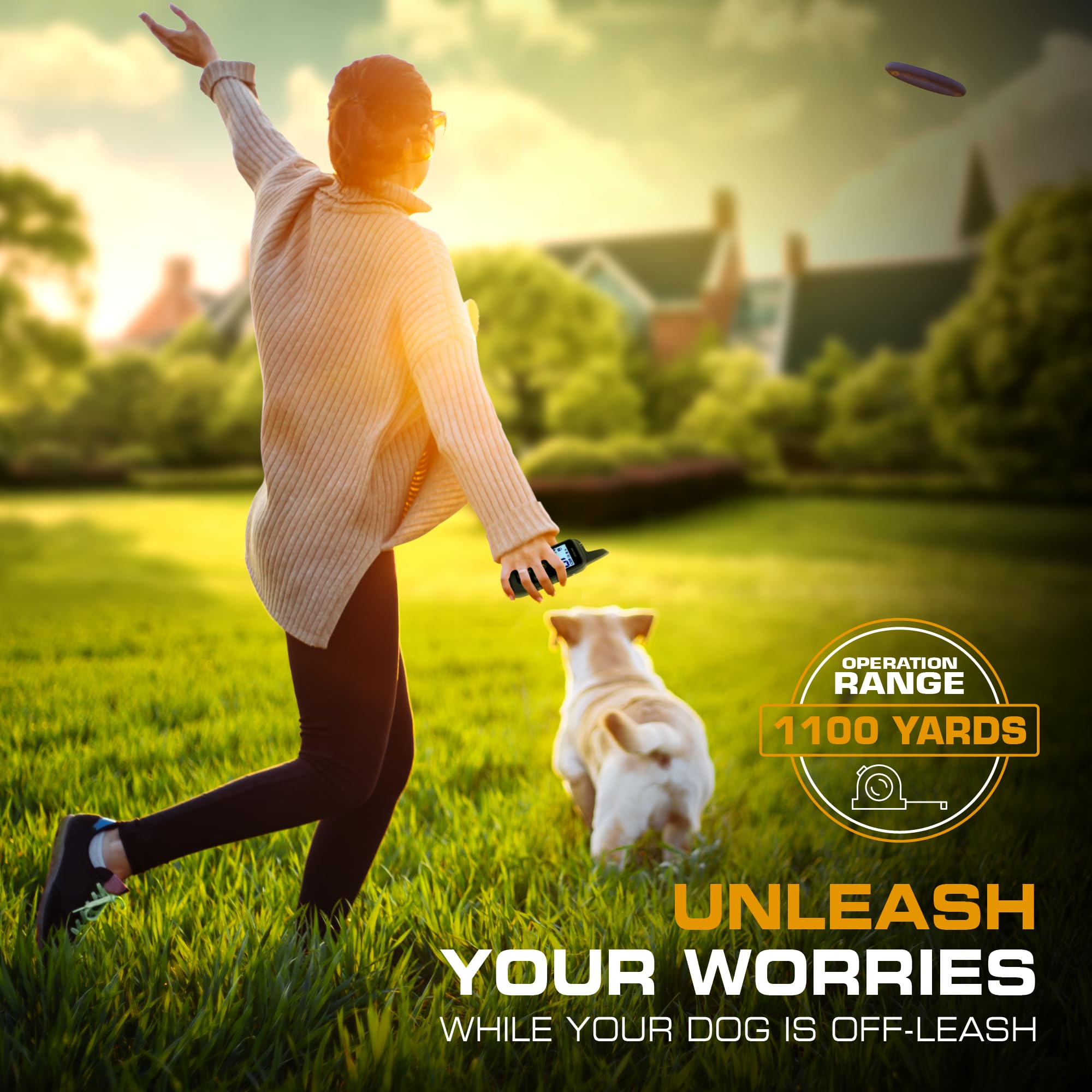 Invirox Dog Shock Collar [2024 Edition] 123 Levels Dog Training Collar With Remote 1100Yd Range E Collar For Dogs Training 100%