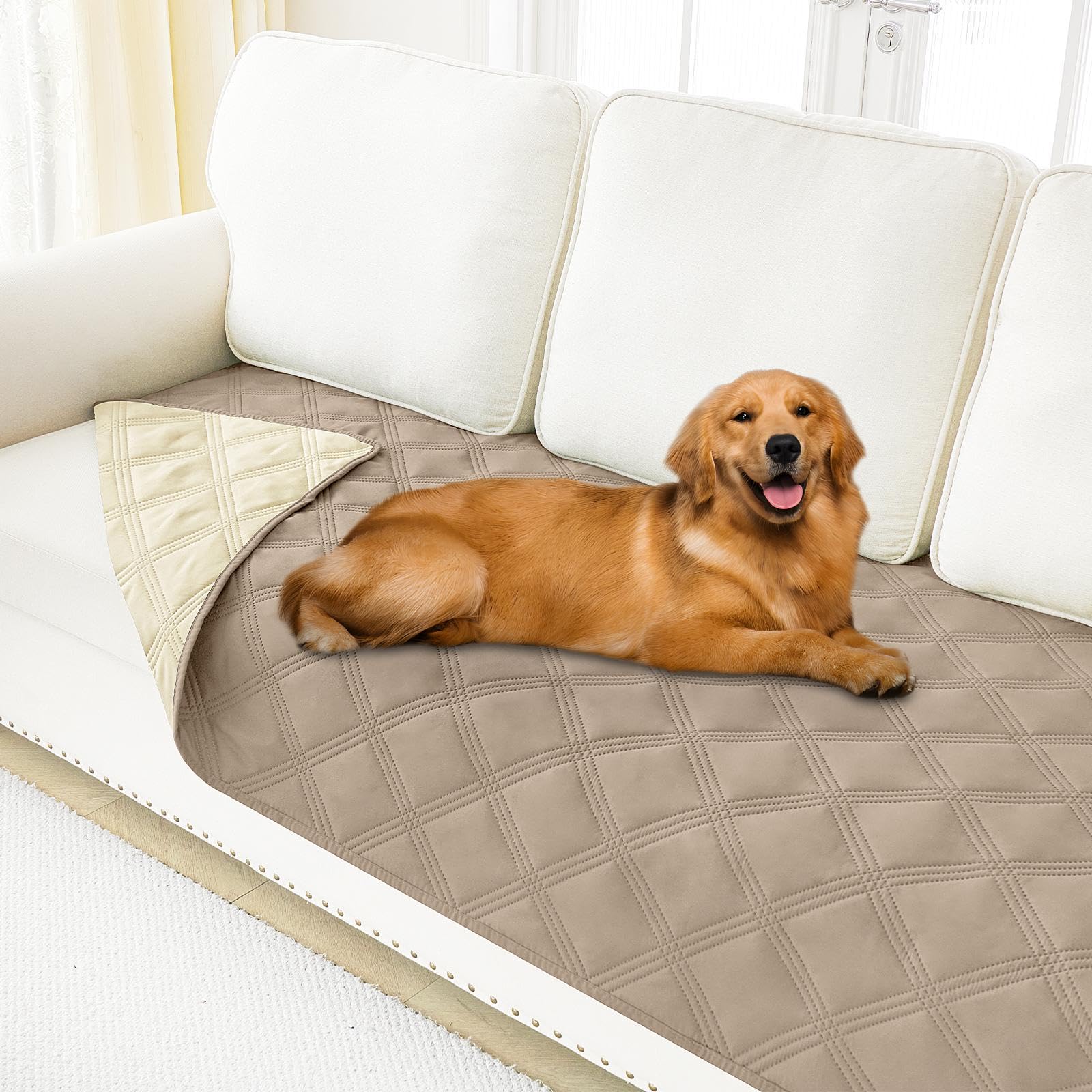 Smiry Waterproof Dog Bed Cover Blanket 40x80, Soft Reversible Pet Blanket, Washable Leakproof Cats Dogs Couch Cover for Sofa, Co