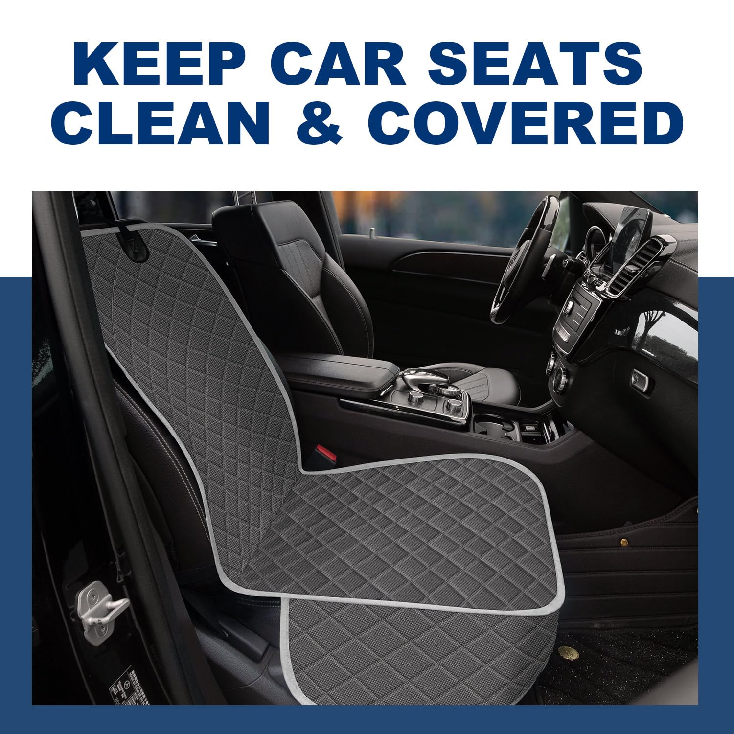 Horjones Dog Car Seat Cover,Waterproof And Nonslip Front Seat Dog Cover,Car Seat Protector For Cars,Trucks,Suvs And Jeep(M-Gray)