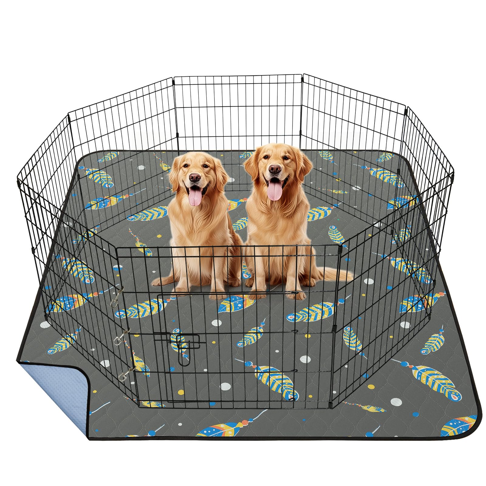 Washable Pee Pads For Dogs: Lagre Reusable Pee Pads For Dogs, Waterproof & Leakproof Reusable Puppy Pad, Non-Slip Whelping Pee P