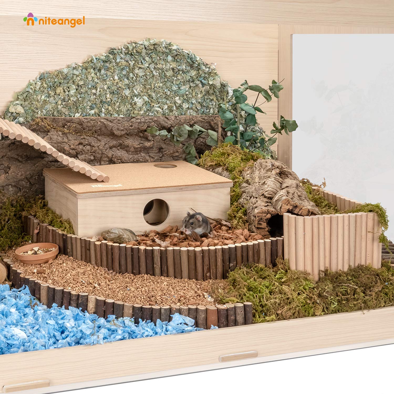Niteangel Bigger World - Mdf Aspen Terrarium For Hamster Gerbils Mice Lemming Degus Or Other Small-Sized Pets(30 X 15 X 17.7 Inc