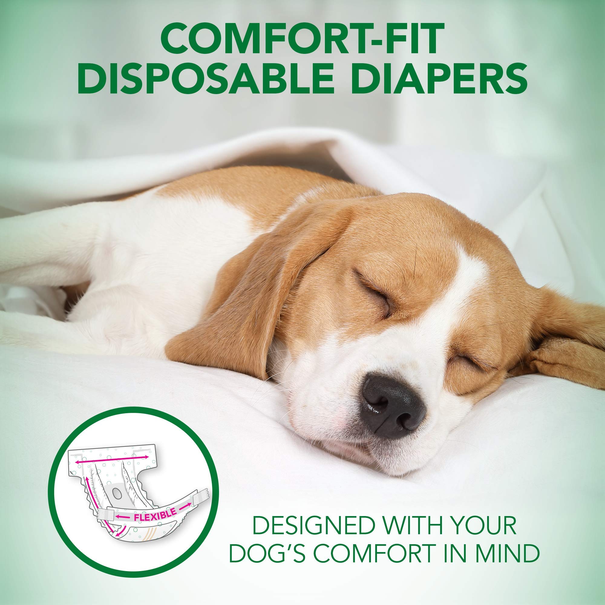 Vet's Best Disposable Dog Diapers for Females, Absorbent & Leak Proof, Small Size, 12 Count - Cotton Material