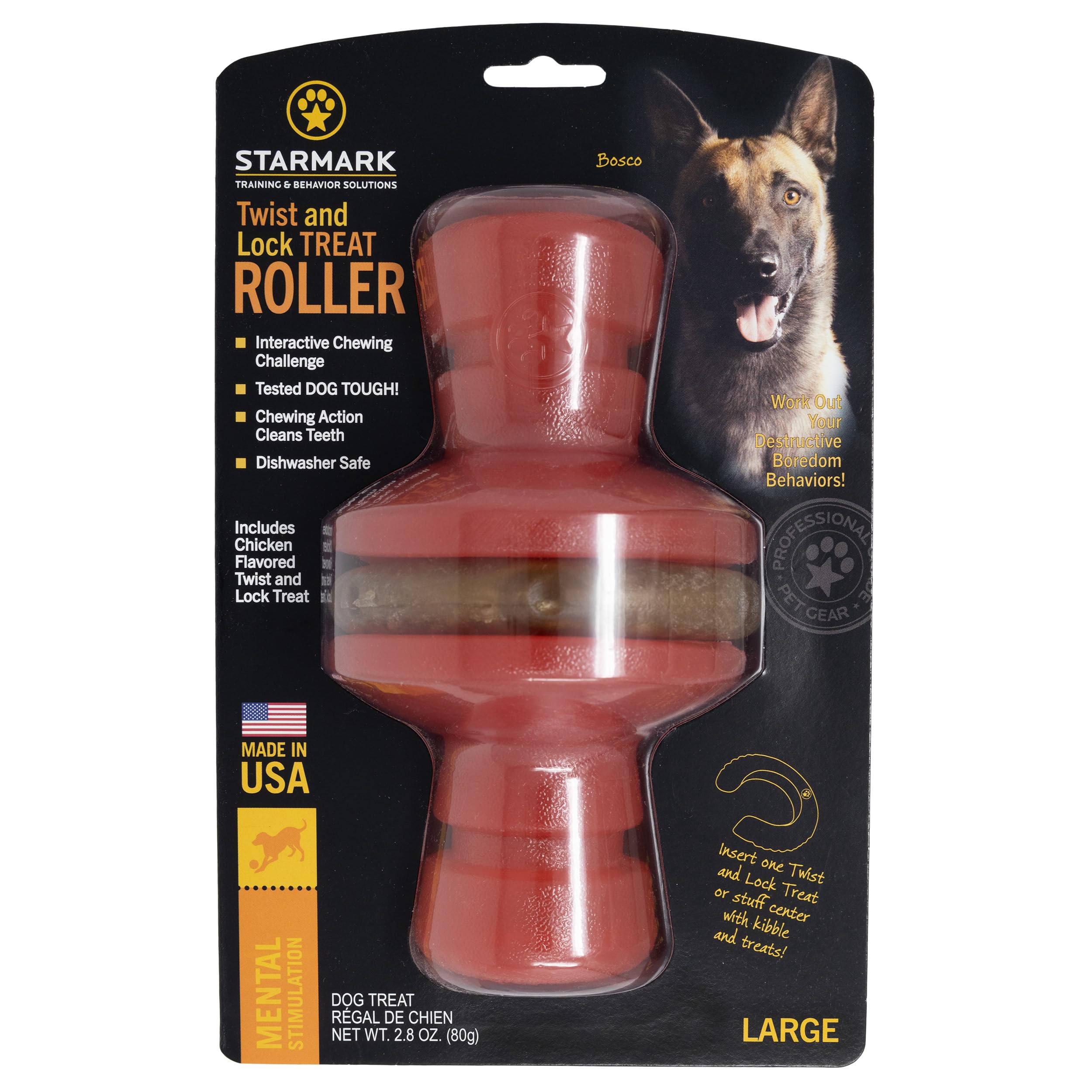Starmark Twist and Lock Roller Interactive Dog Toy