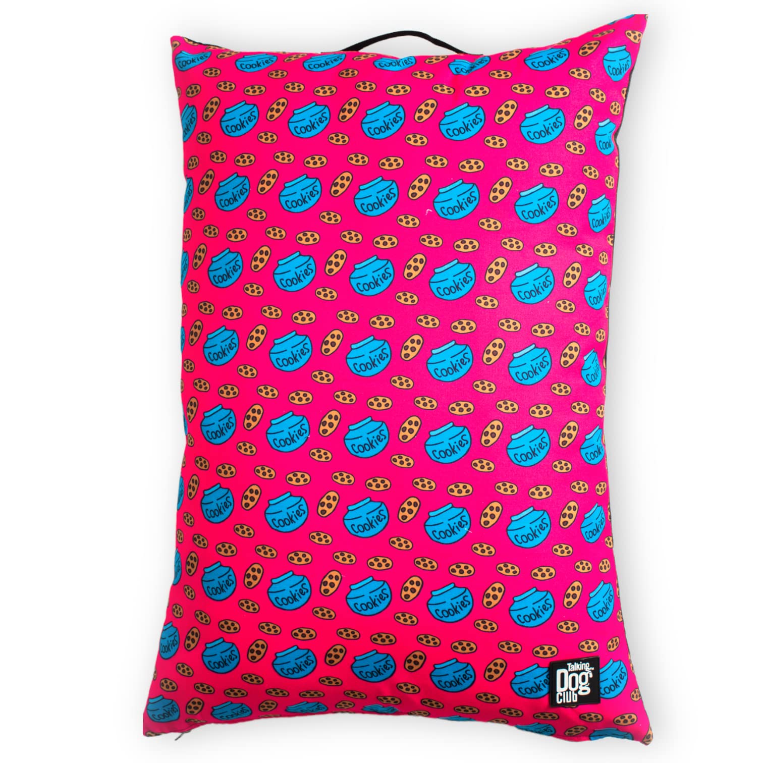 Talking Dog Club Washable, Canvas, Fluffy Pillow Bed with Removable Cover for Dogs & Cats, Cookie Dreams