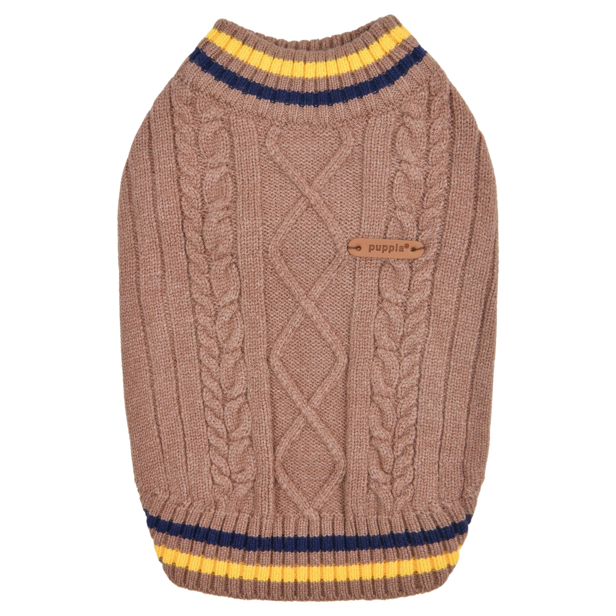 Puppia Joise Dog Knit Sweater Winter Season For Small And Medium Dogs, Brown, Small