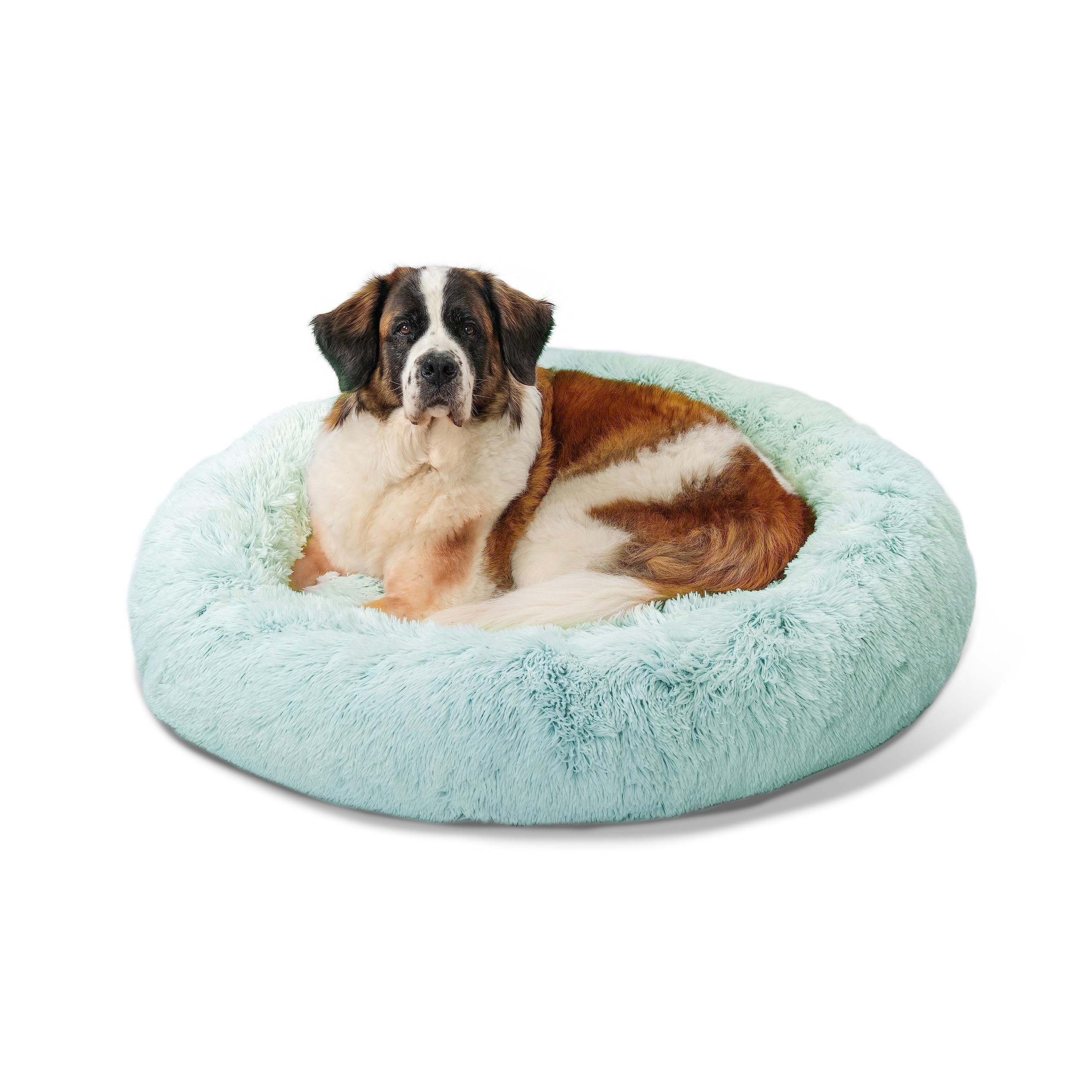 Best Friends by Sheri The Original Calming Donut Dog and Cat Bed in Shag Fur, Baby Blue, Extra Large, 45x45