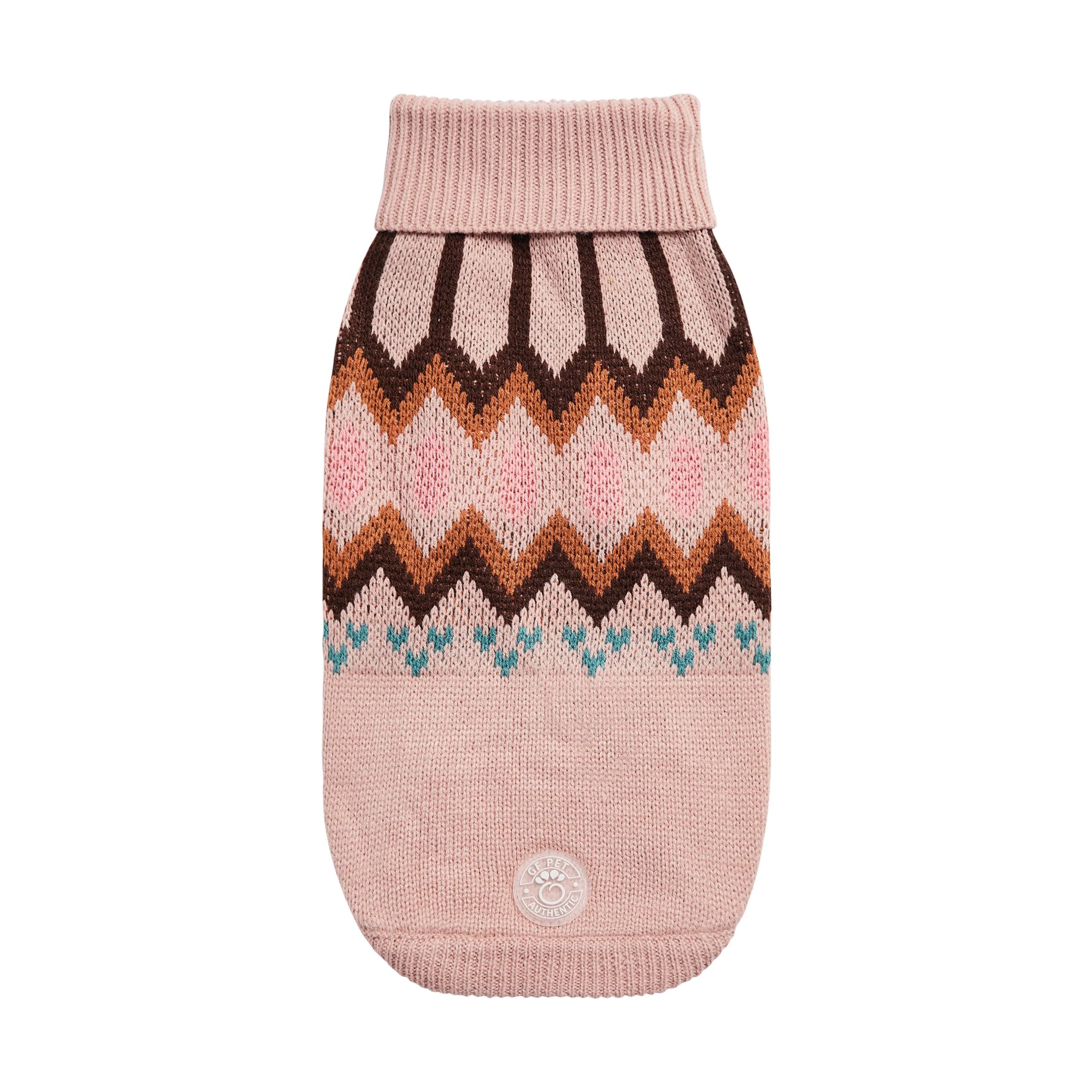Gf Pet Heritage Sweater Dog Pullover – Classic Ribbed Knit Sweater For Dogs | Soft & Warm Acrylic | Timeless Design | Small, Medium, Large Pets – Pink, S