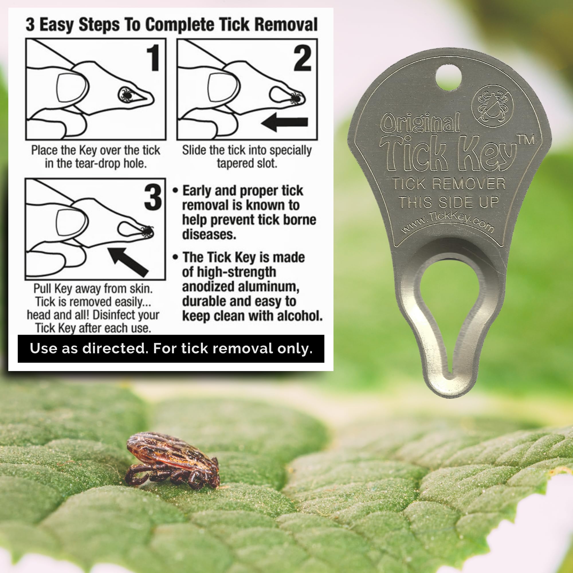 The Original Tick Key - Tick Detaching Device - Portable, Safe And Highly Effective Tick Detaching Tool (Sand Stone)